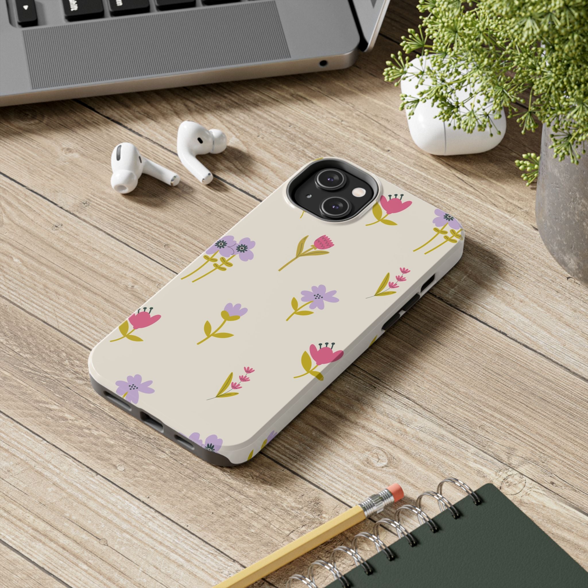 Floral Ditsy Tough Phone Case — Pastel Wildflower Protective Cover