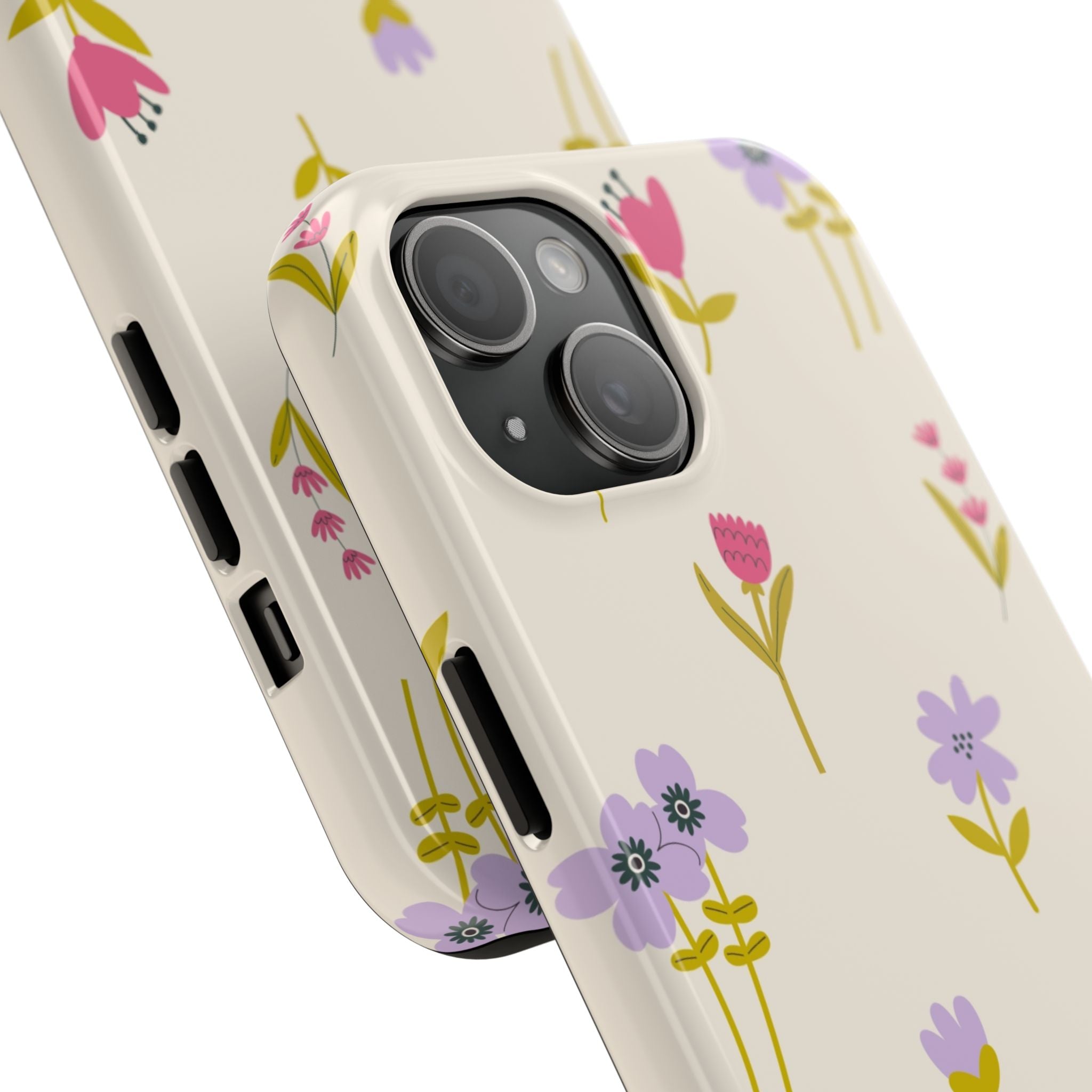 Floral Ditsy Tough Phone Case — Pastel Wildflower Protective Cover