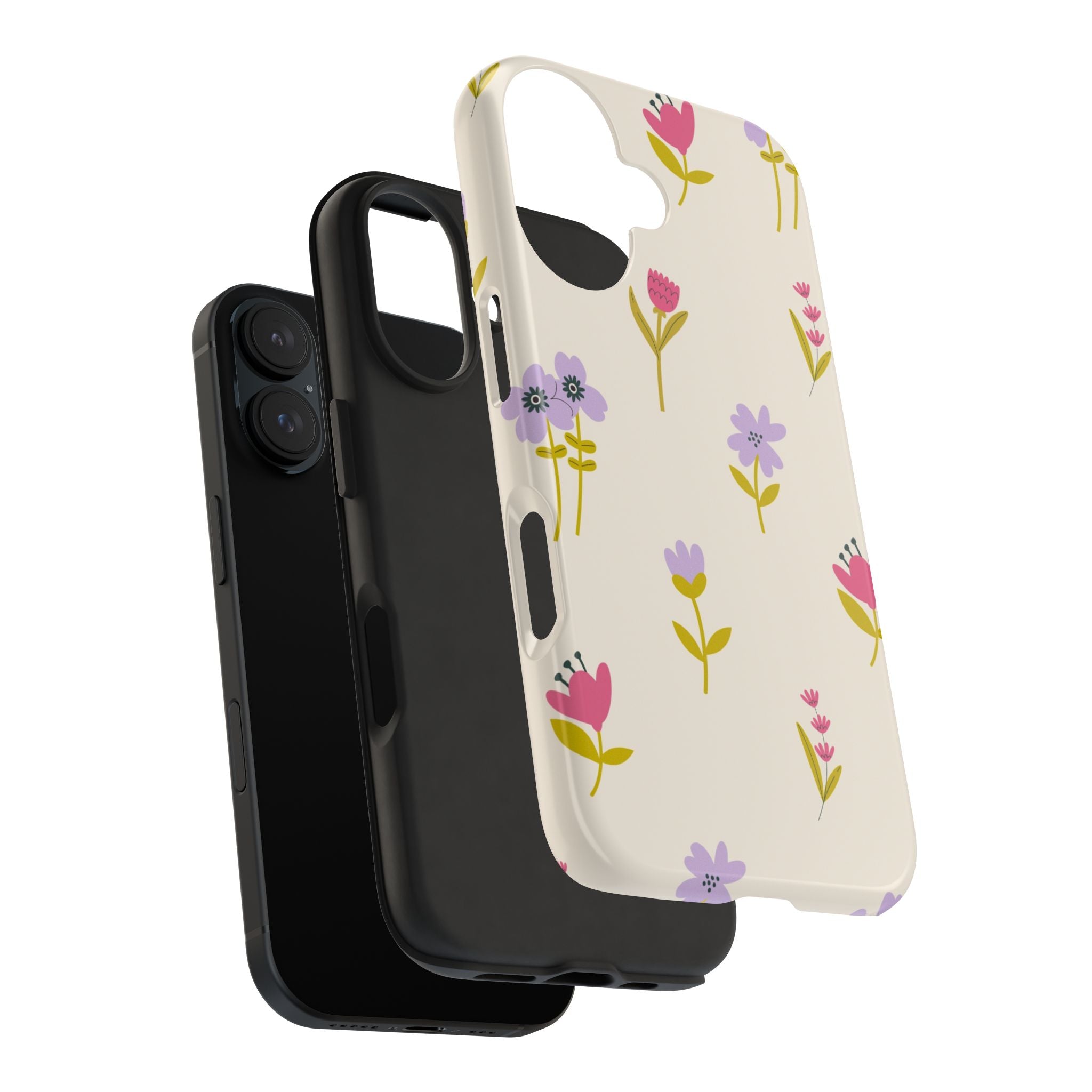 Floral Ditsy Tough Phone Case — Pastel Wildflower Protective Cover