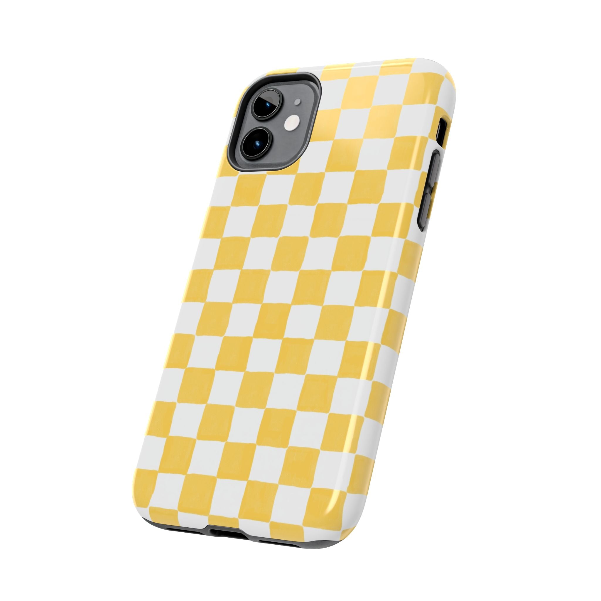 Yellow Checkerboard Tough Phone Case
