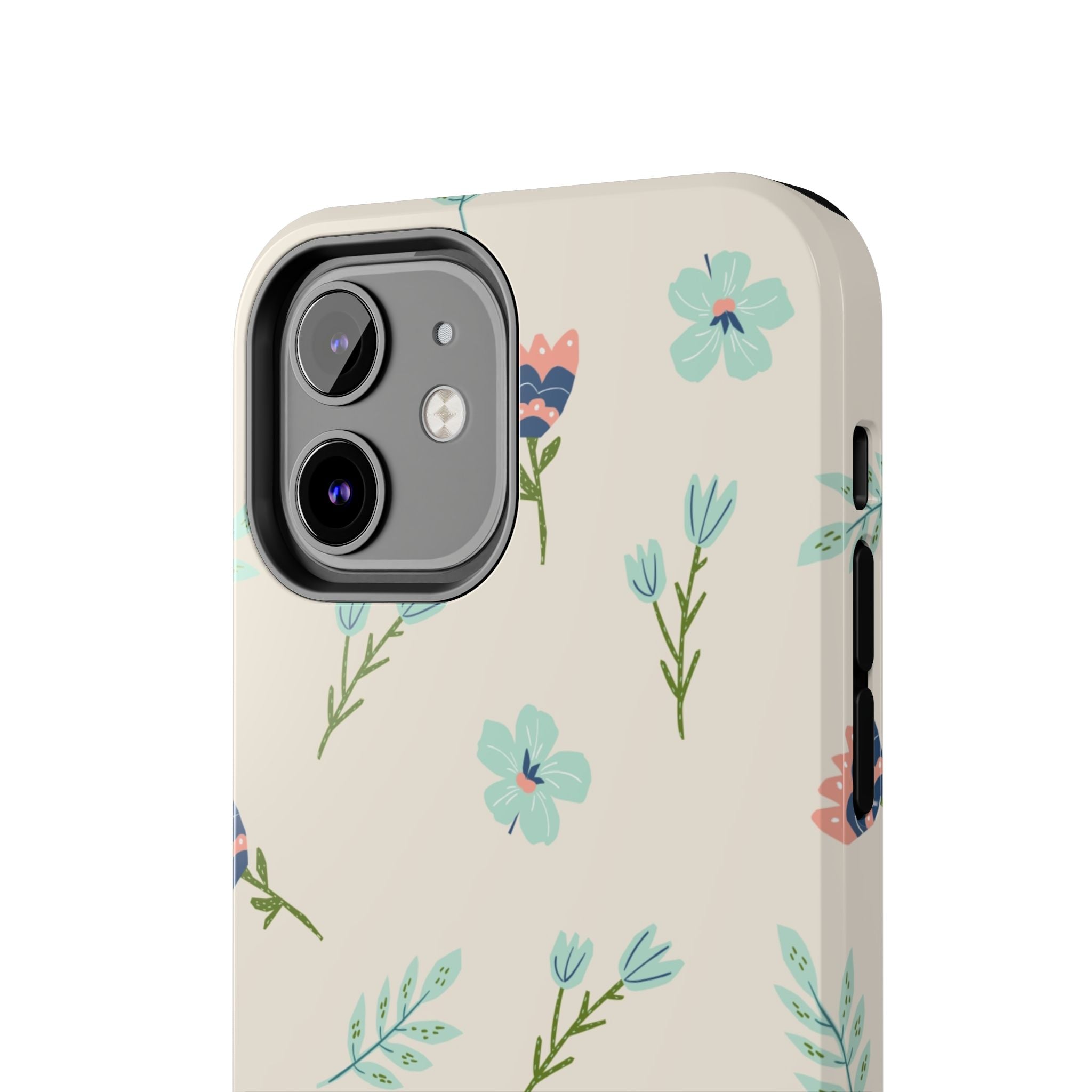 Floral Pattern Tough Phone Case — Pastel Wildflower Protective Phone Cover