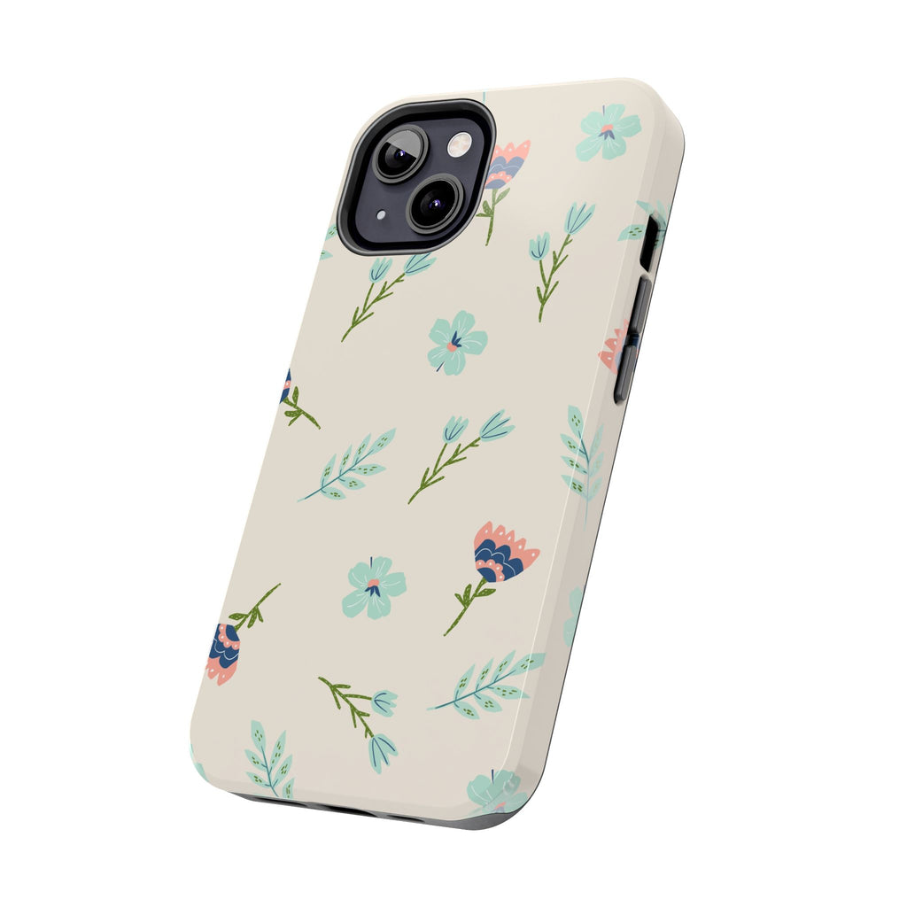 Floral Pattern Tough Phone Case — Pastel Wildflower Protective Phone Cover