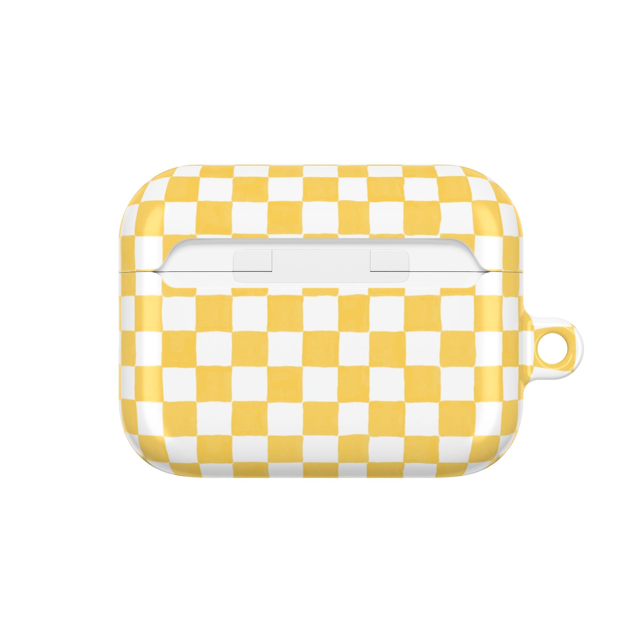 Yellow Checkerboard AirPod Case – Retro Check Pattern Protective Cover