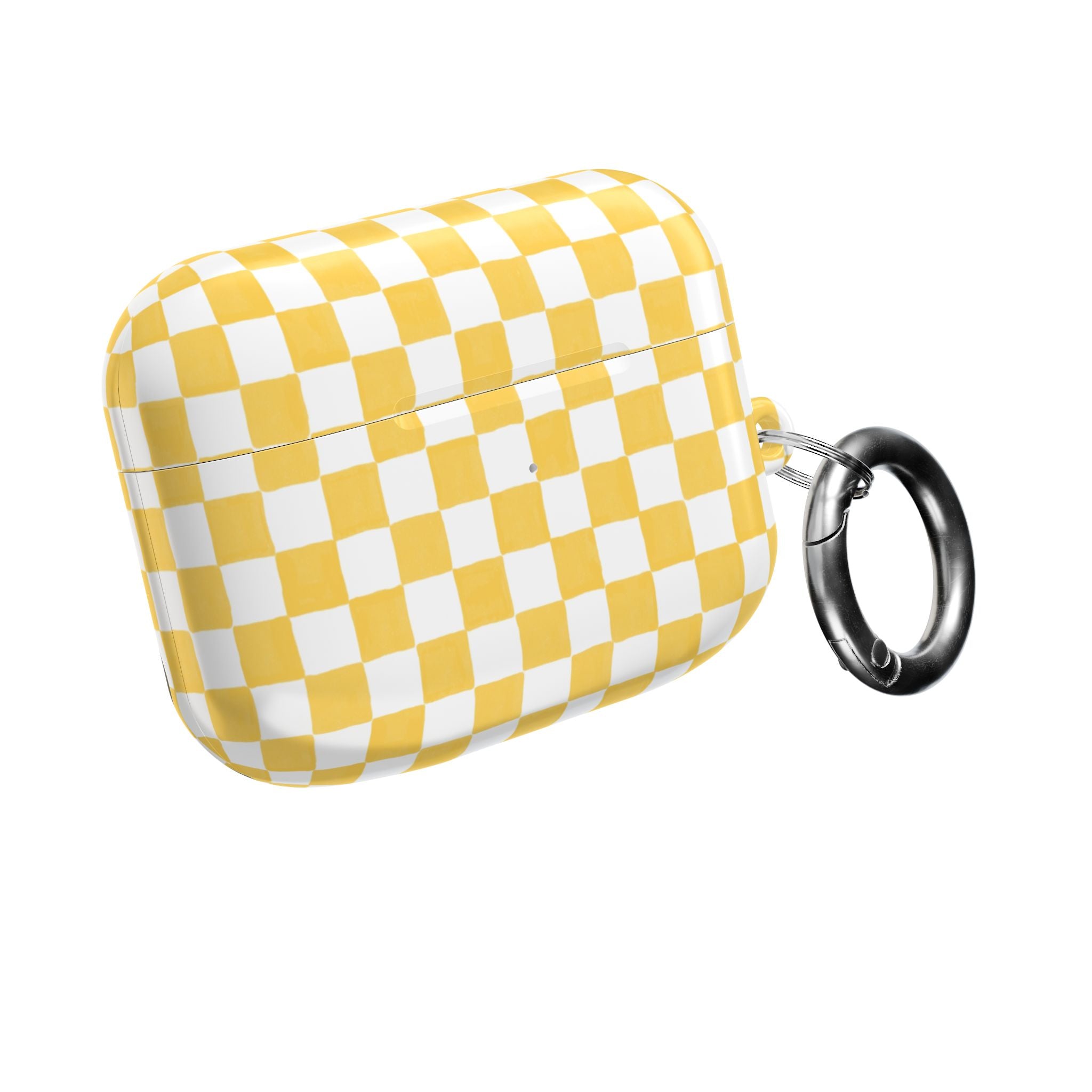 Yellow Checkerboard AirPod Case – Retro Check Pattern Protective Cover