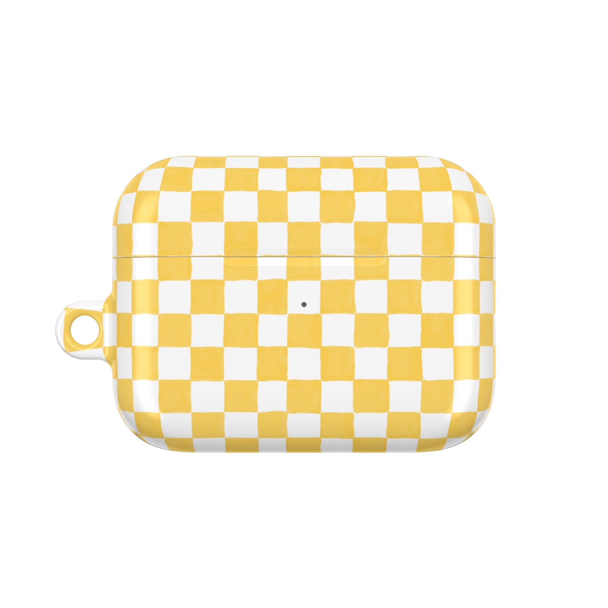 Yellow Checkerboard AirPod Case – Retro Check Pattern Protective Cover