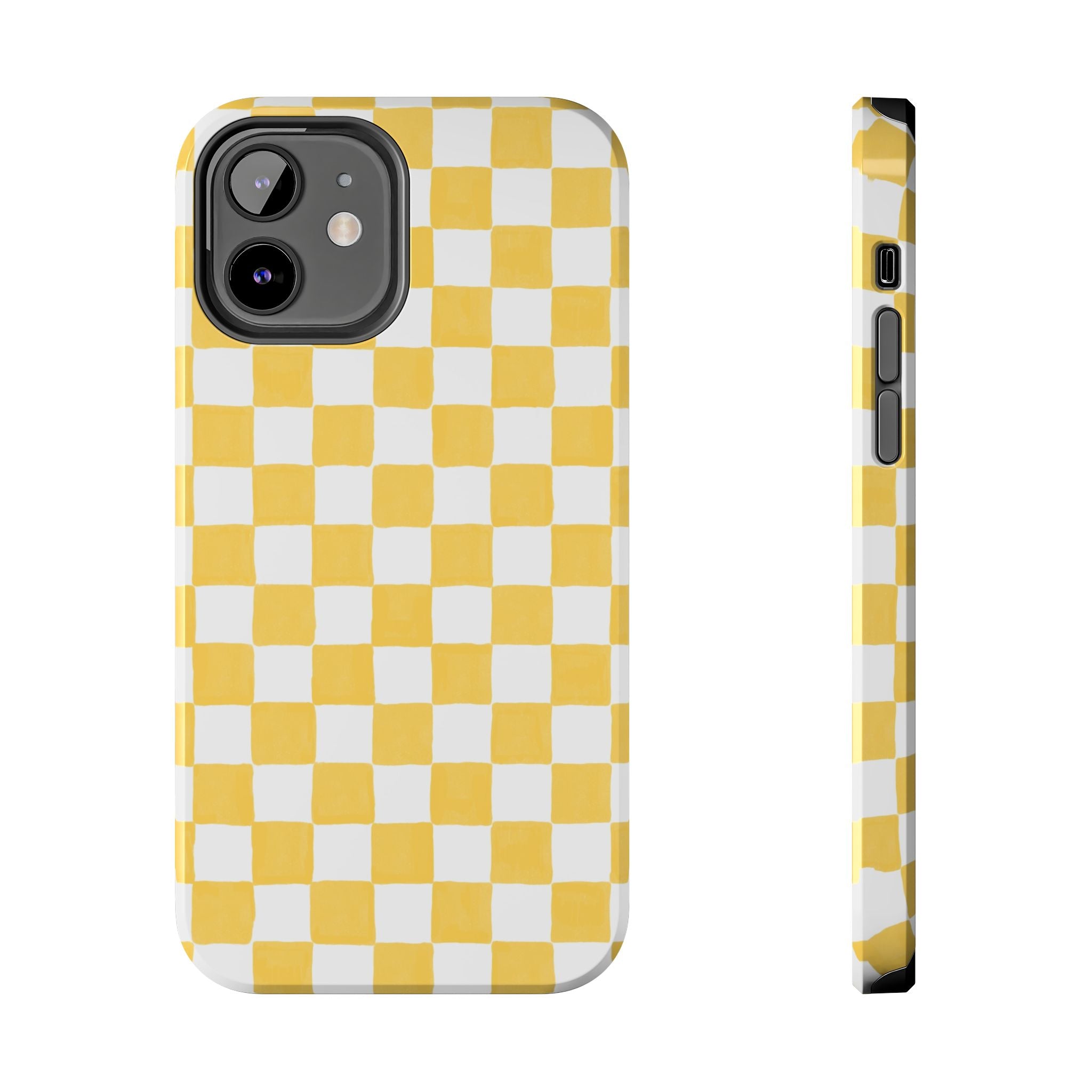 Yellow Checkerboard Tough Phone Case