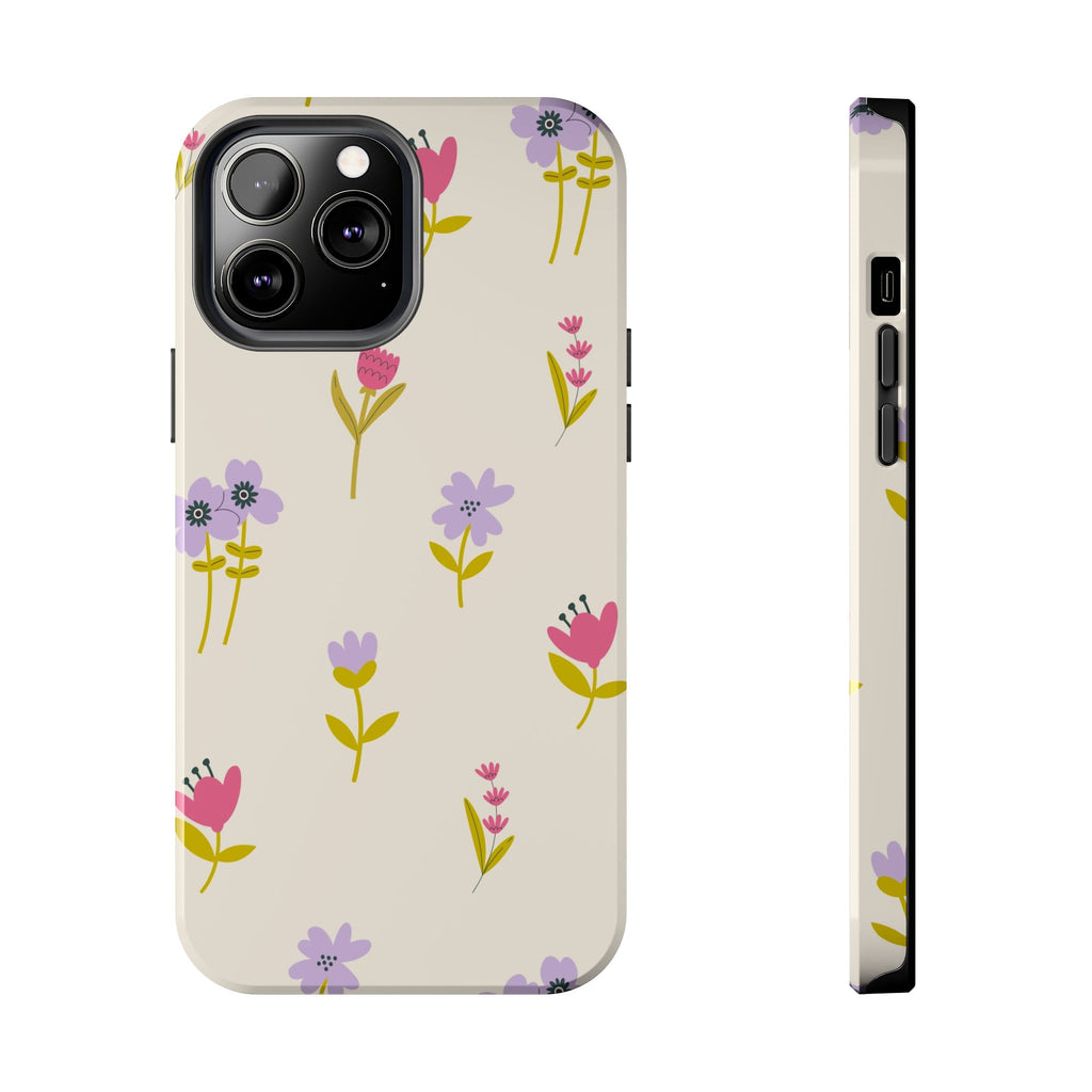 Floral Ditsy Tough Phone Case — Pastel Wildflower Protective Cover