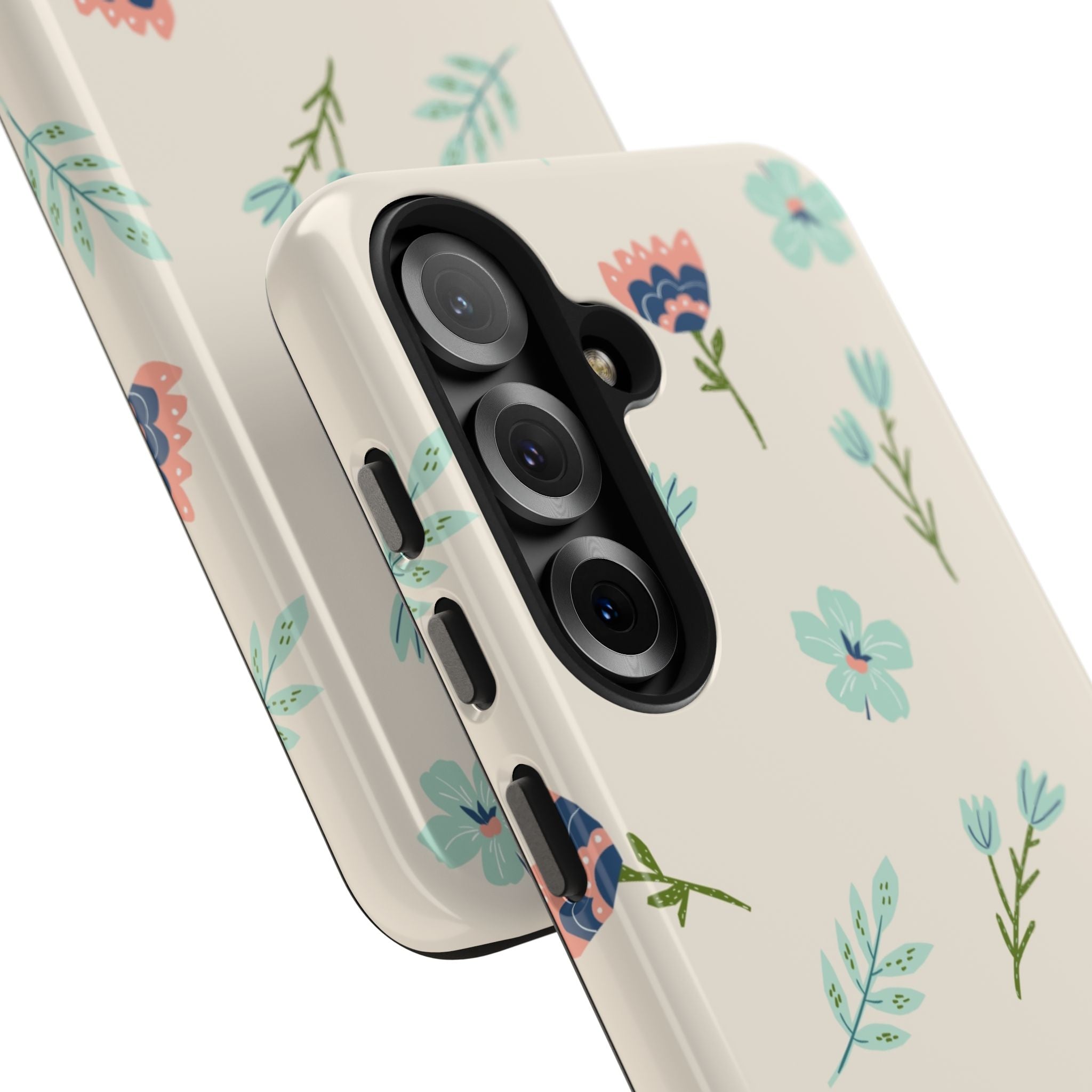 Floral Pattern Tough Phone Case — Pastel Wildflower Protective Phone Cover