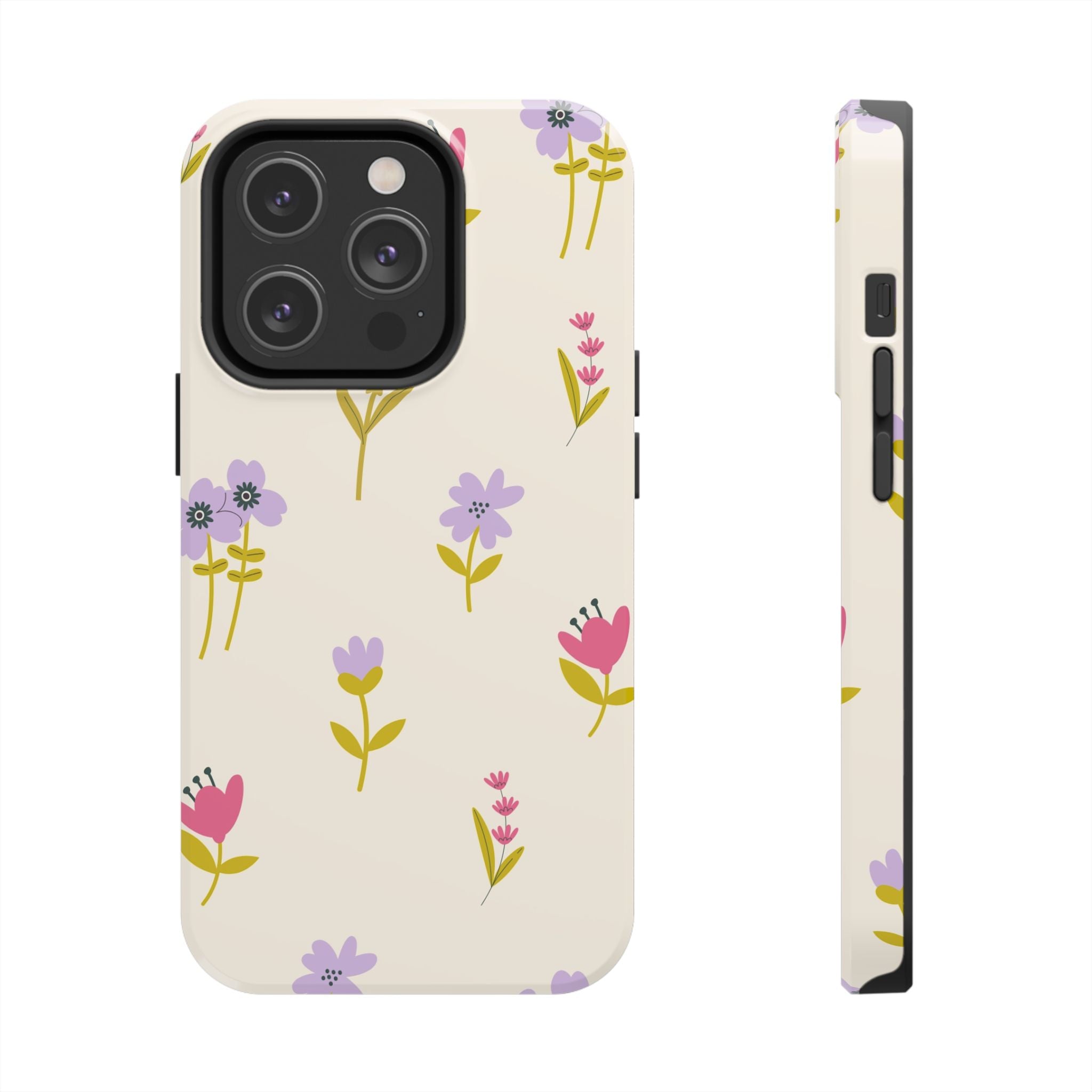 Floral Ditsy Tough Phone Case — Pastel Wildflower Protective Cover