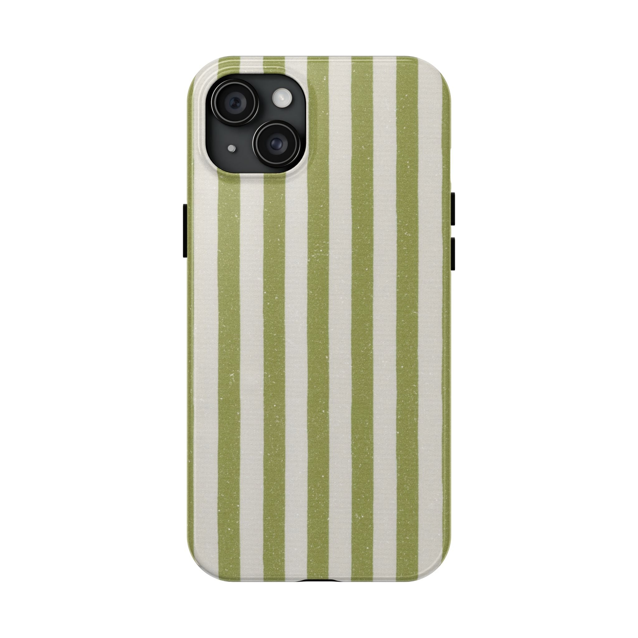 Olive Green Vertical Stripe Tough Phone Case — Durable Protective Cover