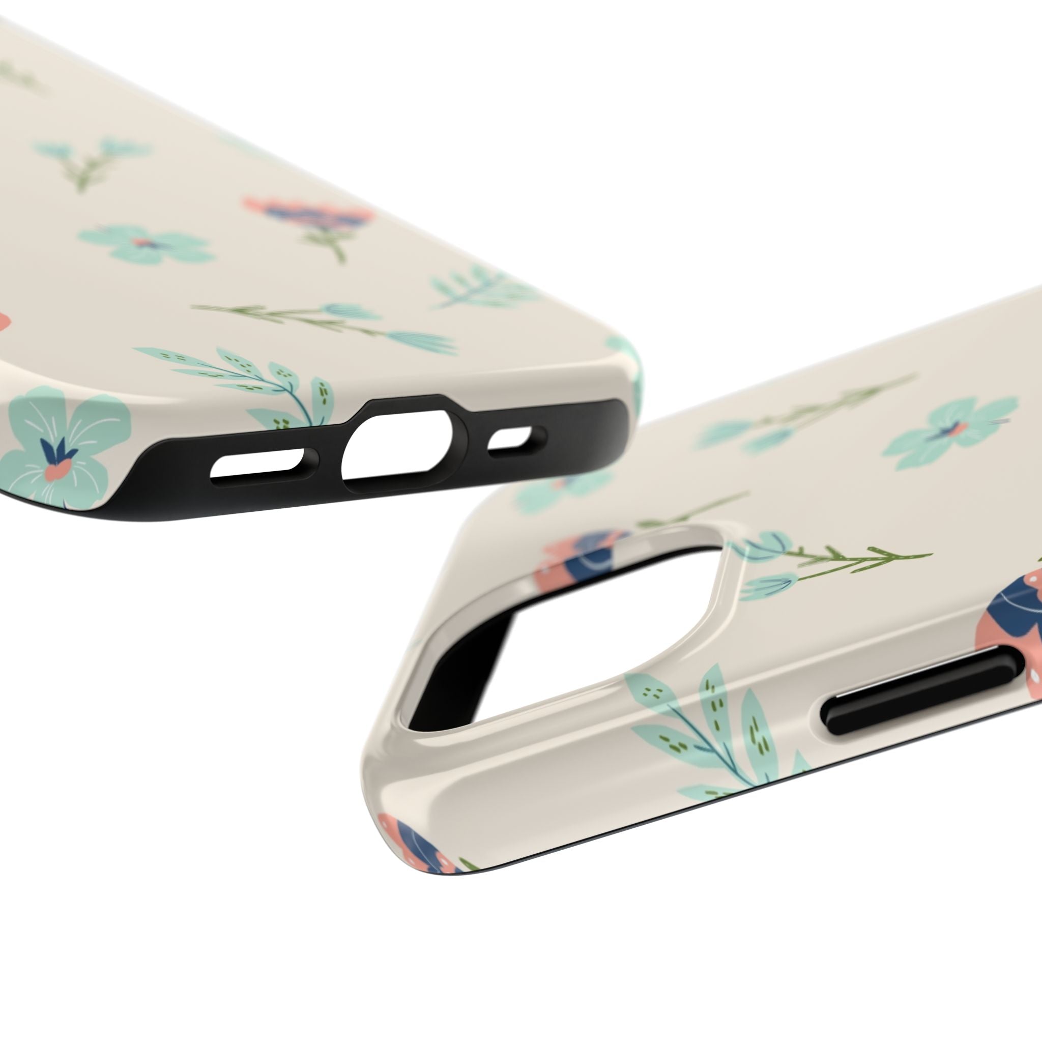 Floral Pattern Tough Phone Case — Pastel Wildflower Protective Phone Cover