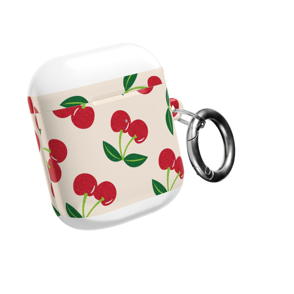 Cherry Pattern AirPod Case — Retro Red Cherry Protective Cover