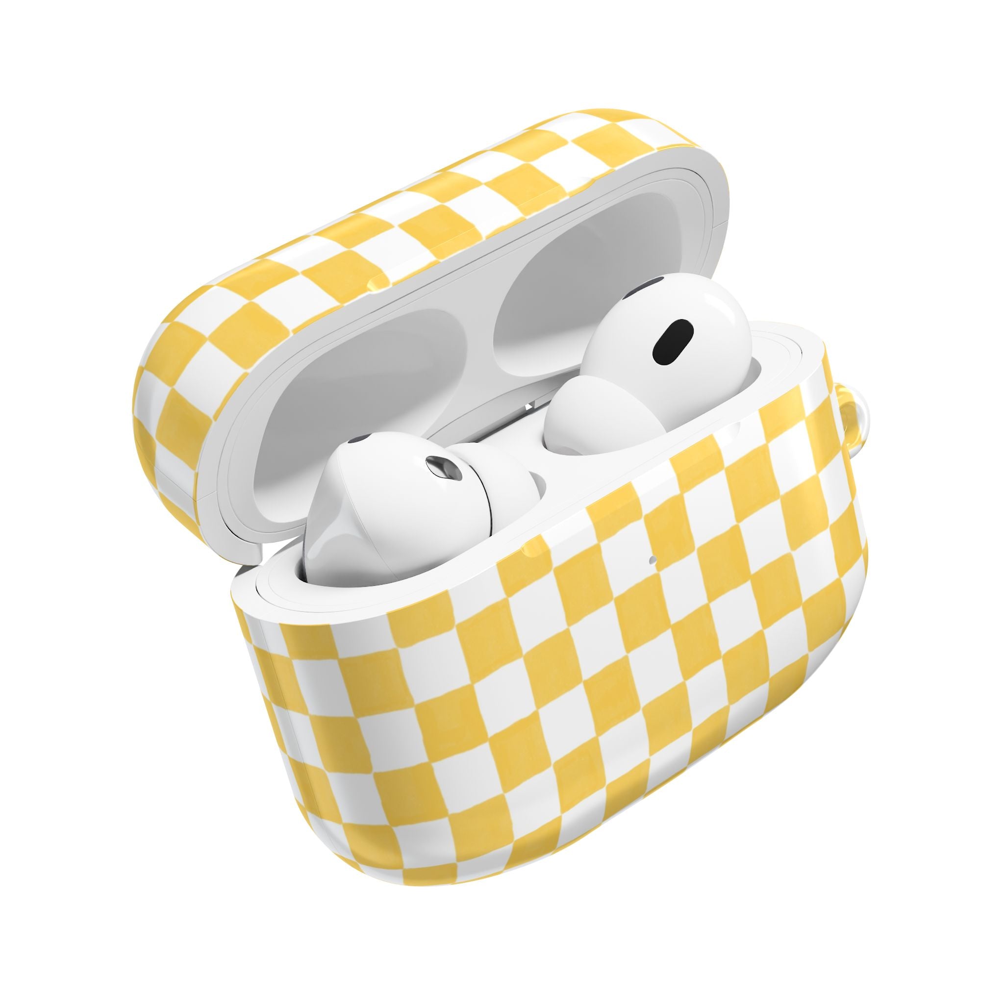 Yellow Checkerboard AirPod Case – Retro Check Pattern Protective Cover