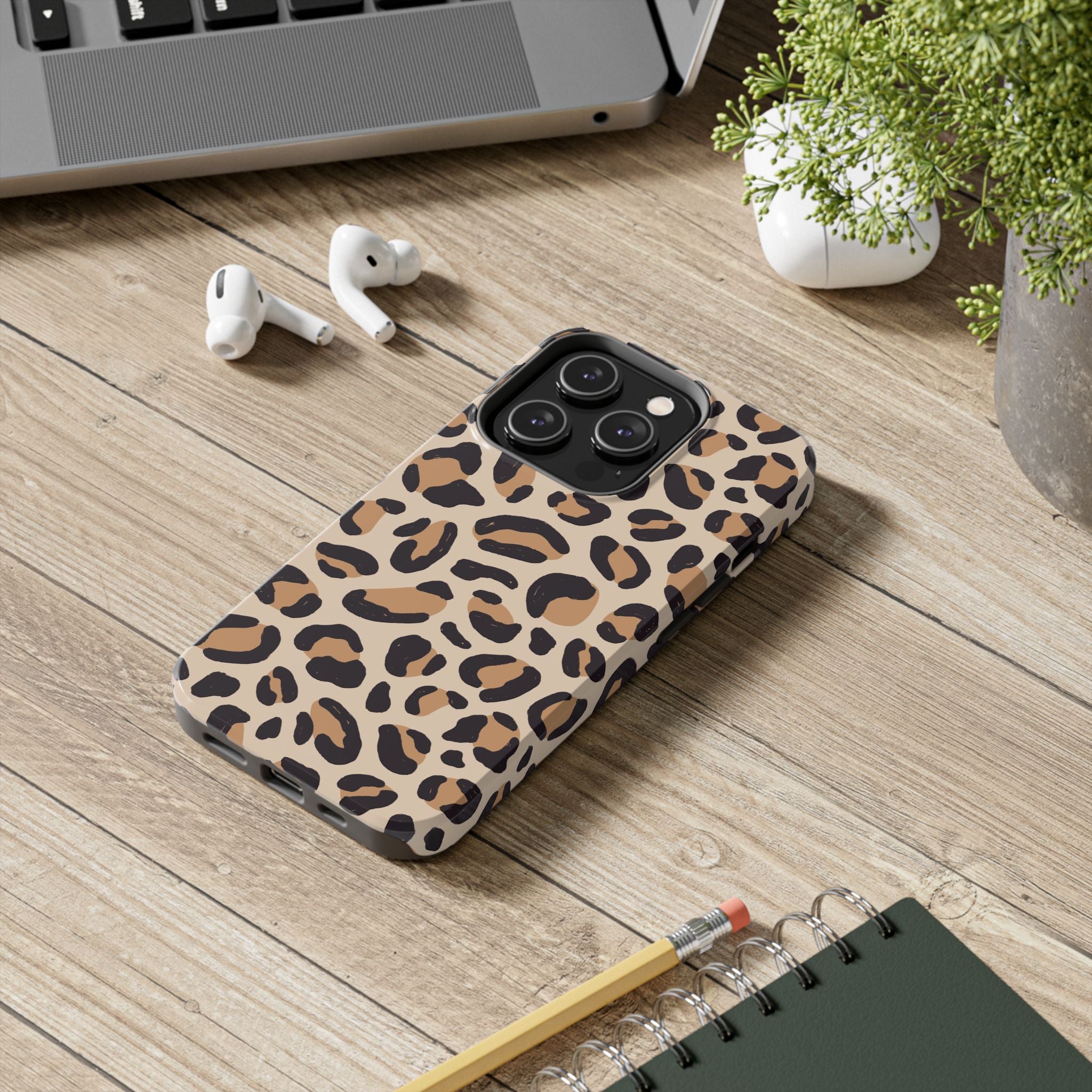 Leopard Print Tough Phone Case — Durable Slim Protective iPhone Cover