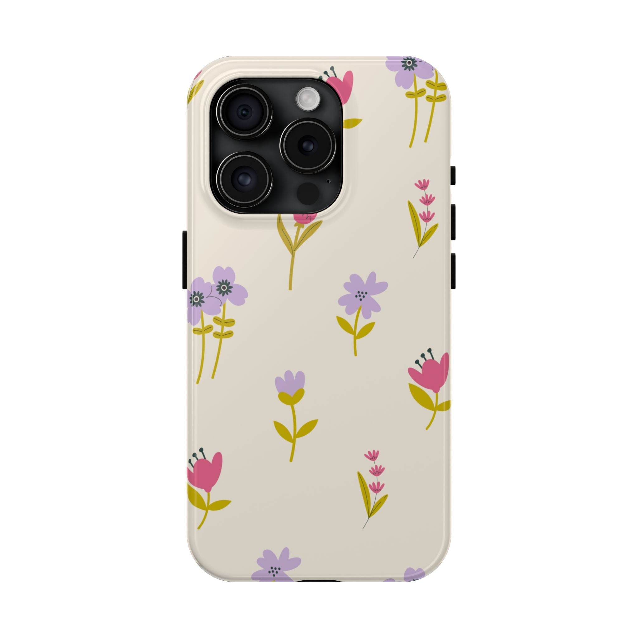 Floral Ditsy Tough Phone Case — Pastel Wildflower Protective Cover