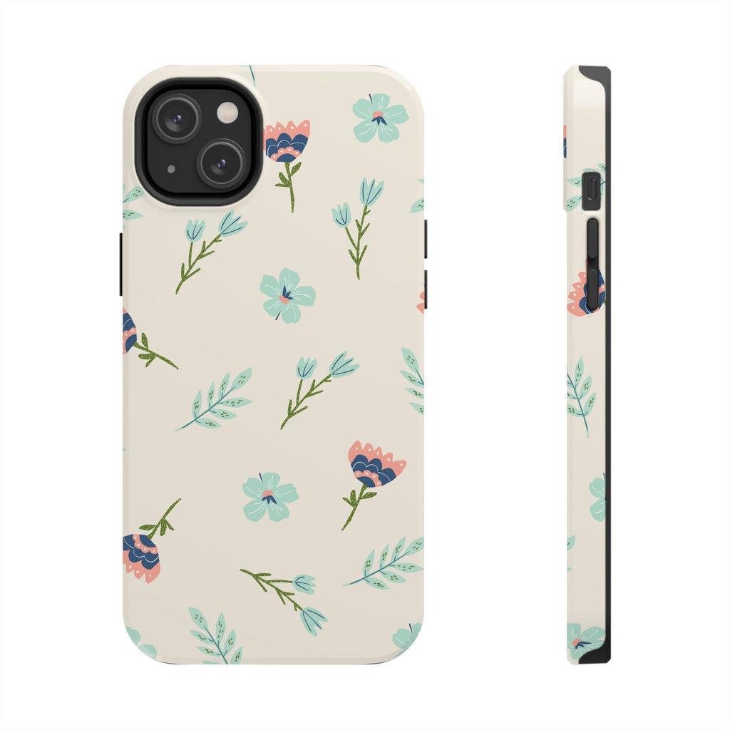 Floral Pattern Tough Phone Case — Pastel Wildflower Protective Phone Cover
