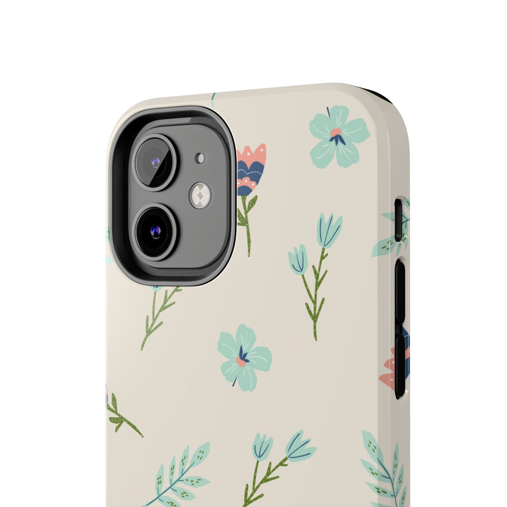Floral Pattern Tough Phone Case — Pastel Wildflower Protective Phone Cover