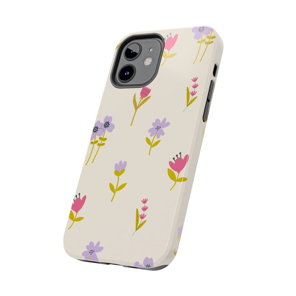 Floral Ditsy Tough Phone Case — Pastel Wildflower Protective Cover