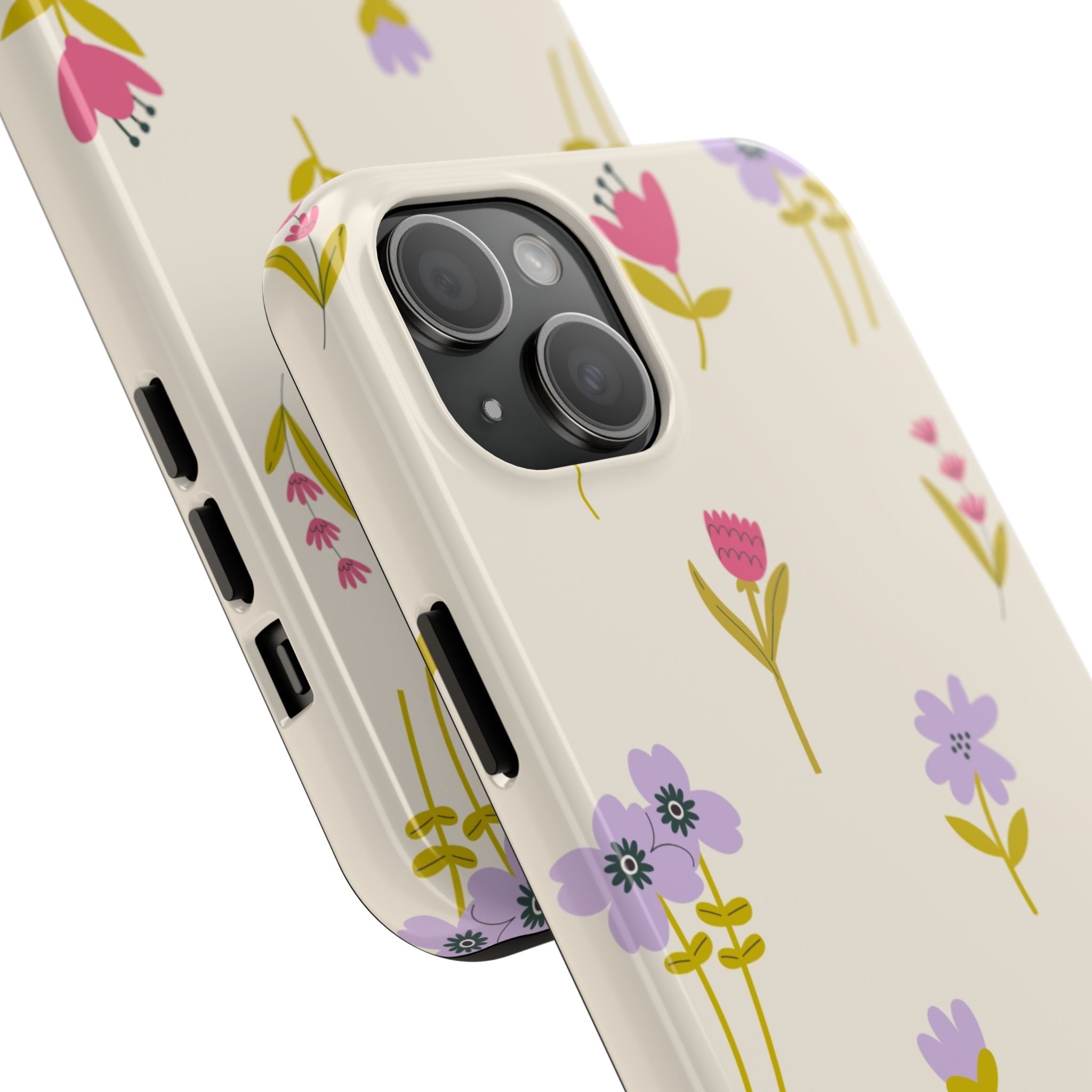 Floral Ditsy Tough Phone Case — Pastel Wildflower Protective Cover