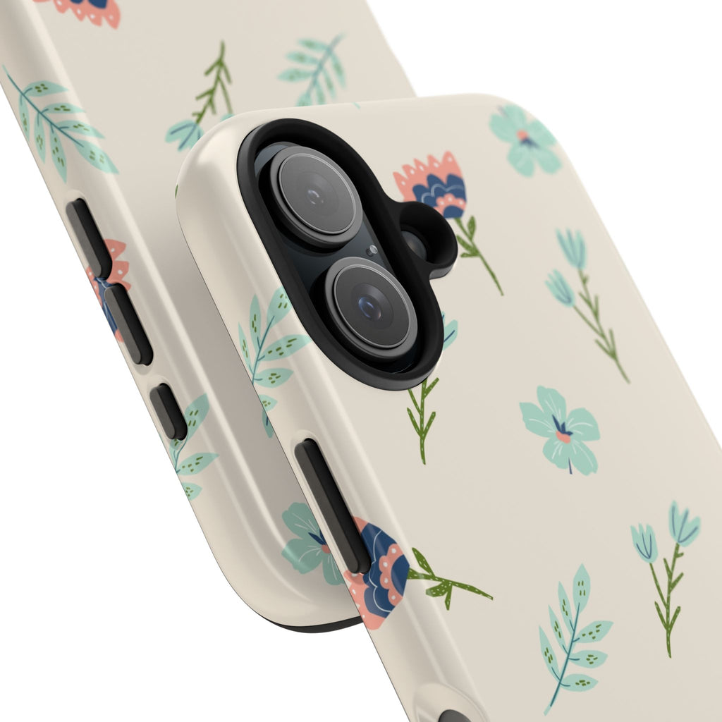 Floral Pattern Tough Phone Case — Pastel Wildflower Protective Phone Cover