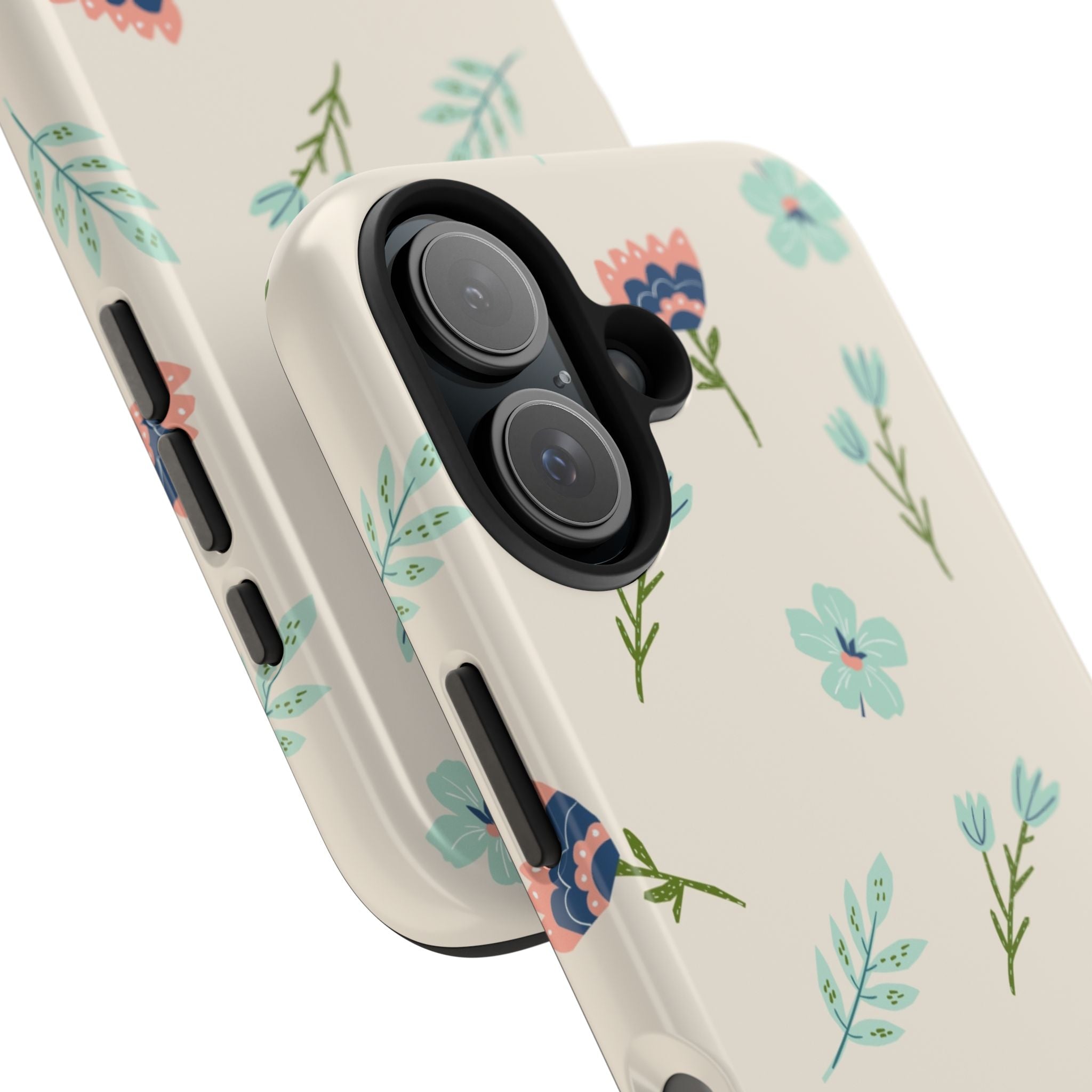 Floral Pattern Tough Phone Case — Pastel Wildflower Protective Phone Cover