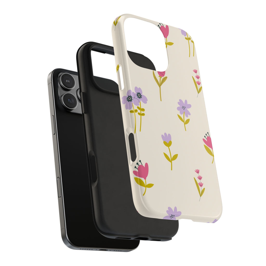Floral Ditsy Tough Phone Case — Pastel Wildflower Protective Cover