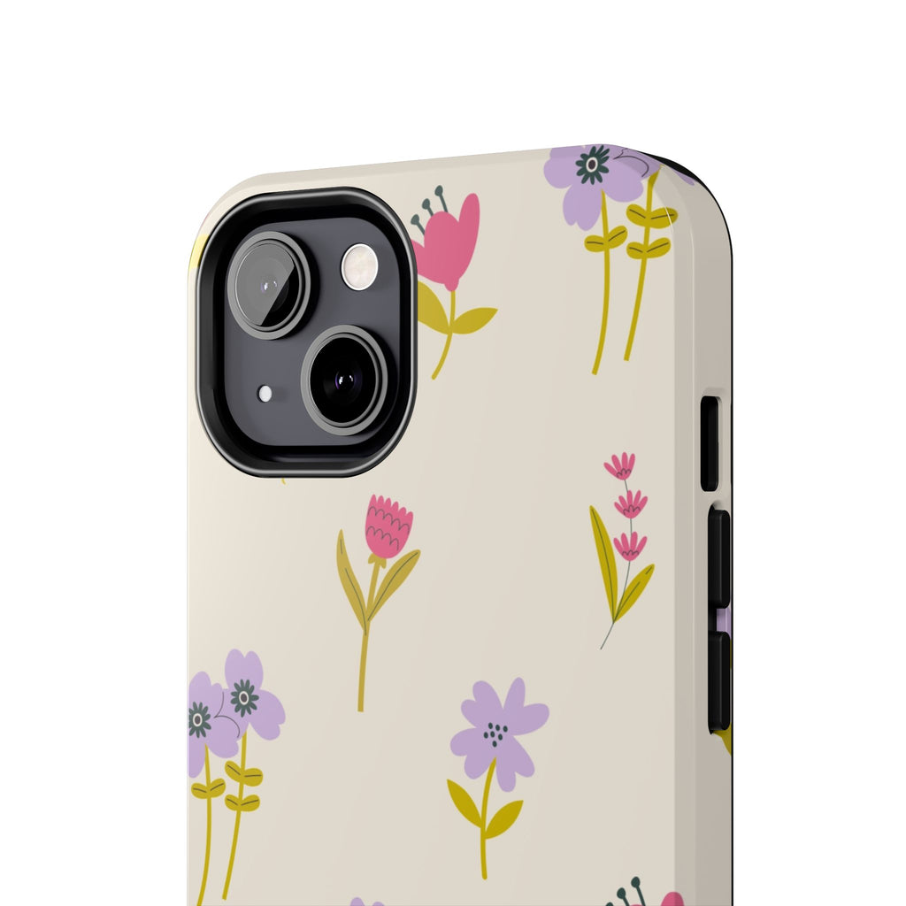 Floral Ditsy Tough Phone Case — Pastel Wildflower Protective Cover