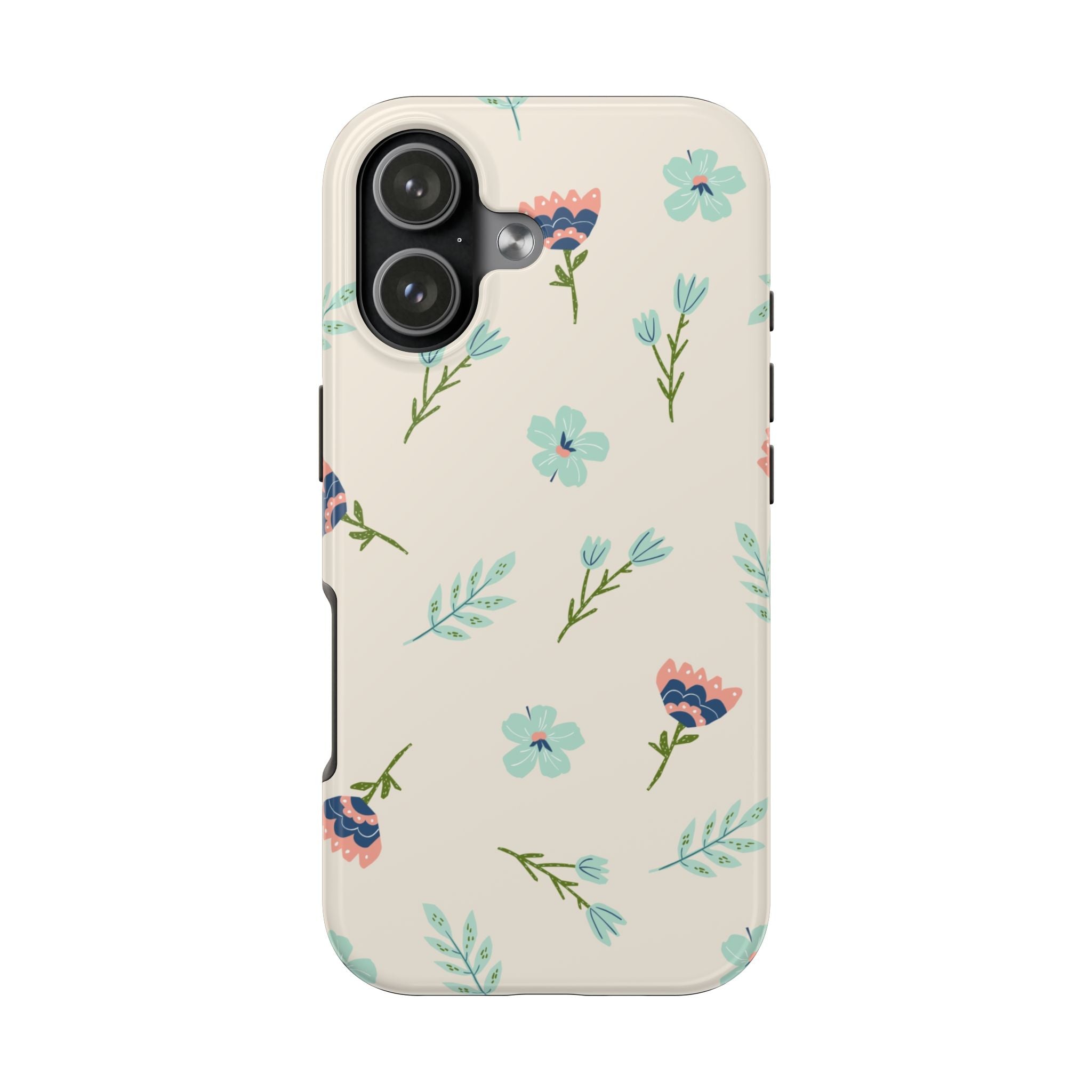Floral Pattern Tough Phone Case — Pastel Wildflower Protective Phone Cover
