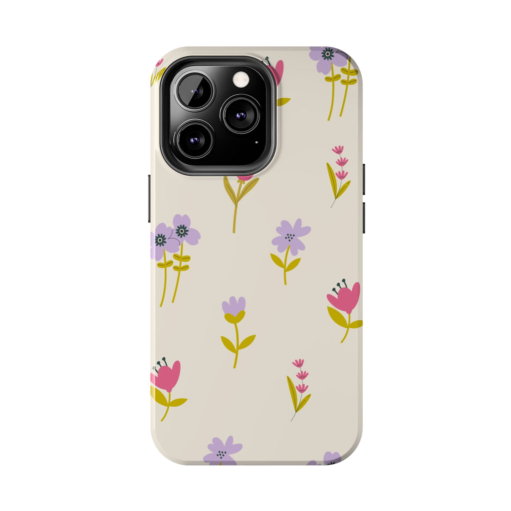Floral Ditsy Tough Phone Case — Pastel Wildflower Protective Cover