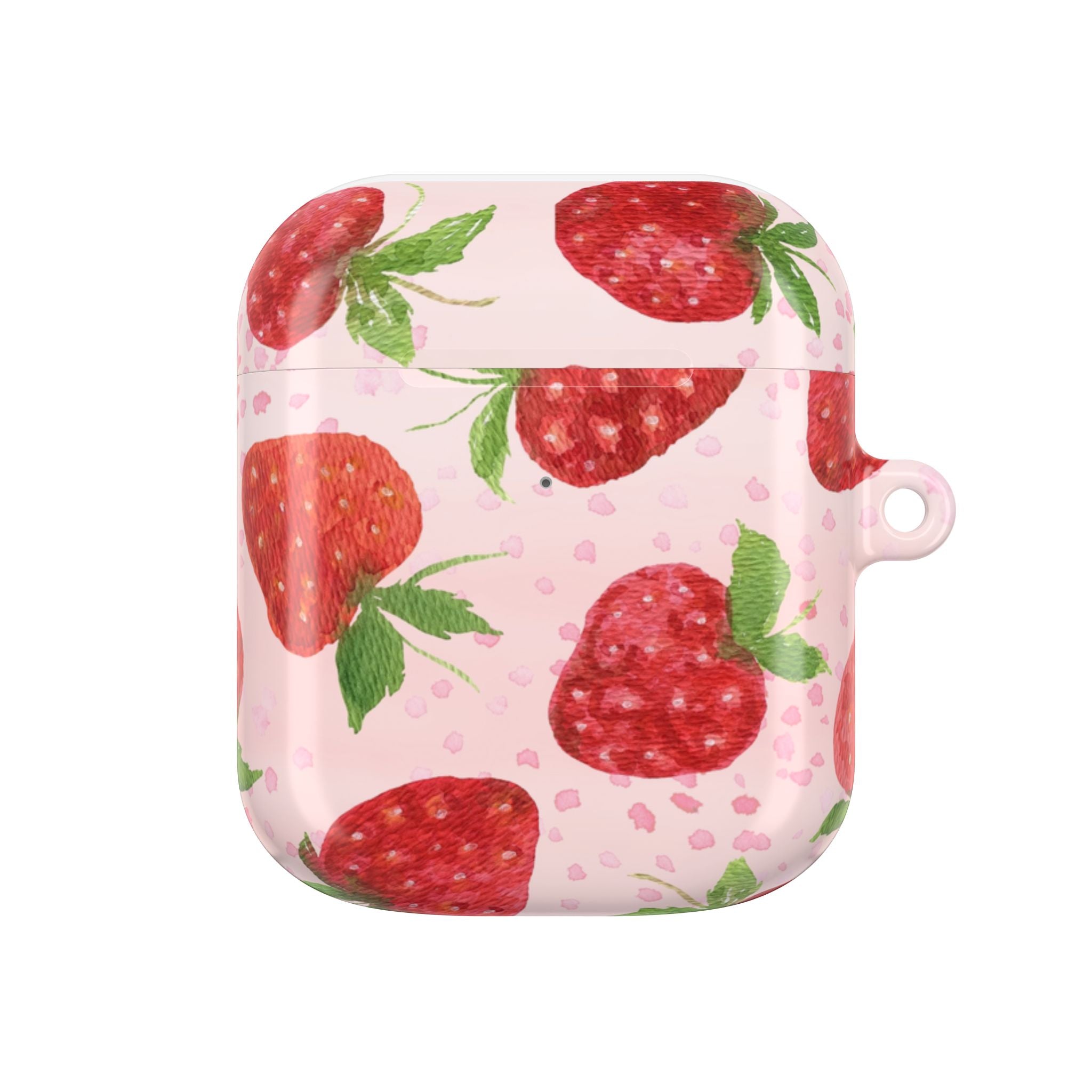 Strawberry Pattern AirPod Case – Cute Pink Protective Cover