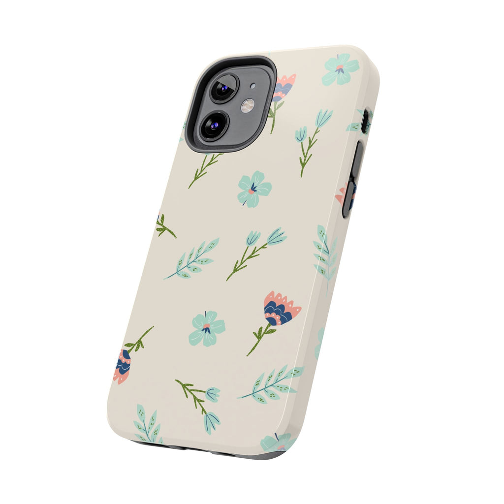 Floral Pattern Tough Phone Case — Pastel Wildflower Protective Phone Cover