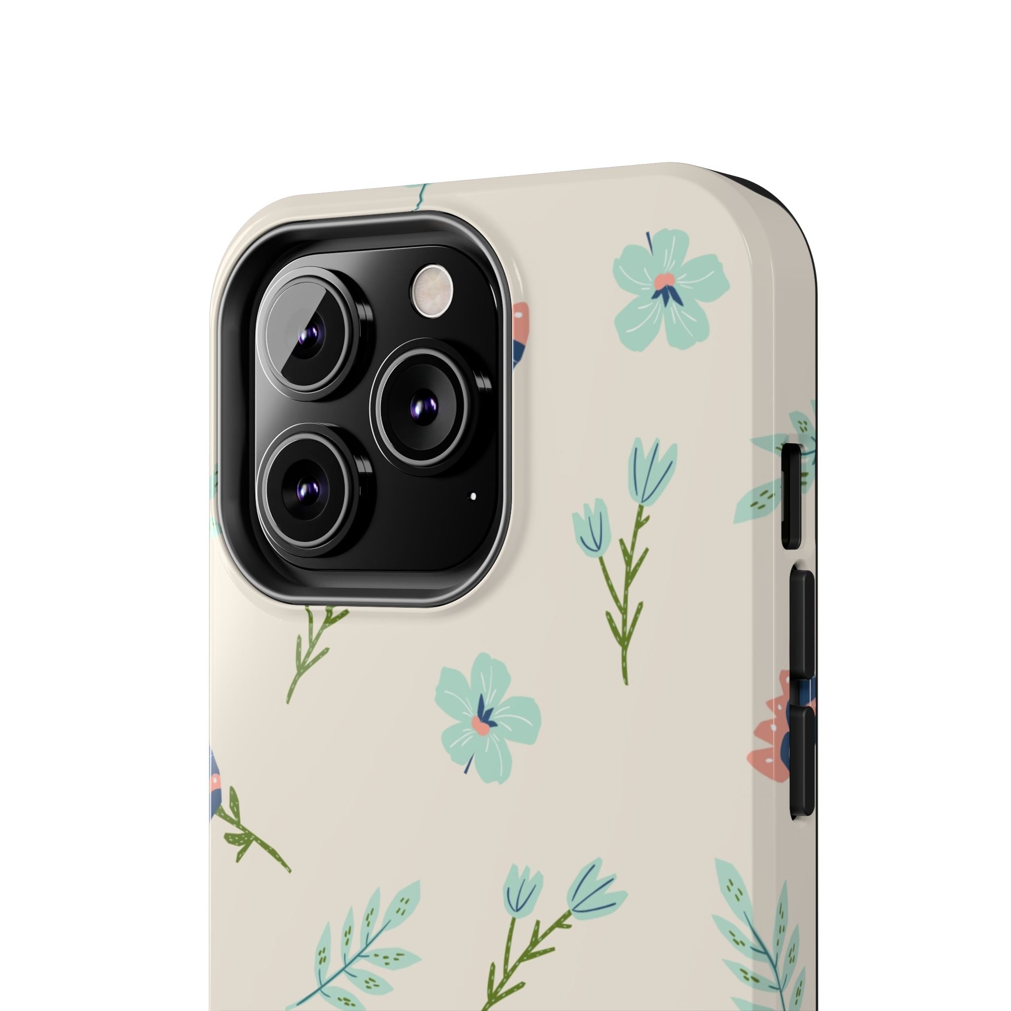 Floral Pattern Tough Phone Case — Pastel Wildflower Protective Phone Cover