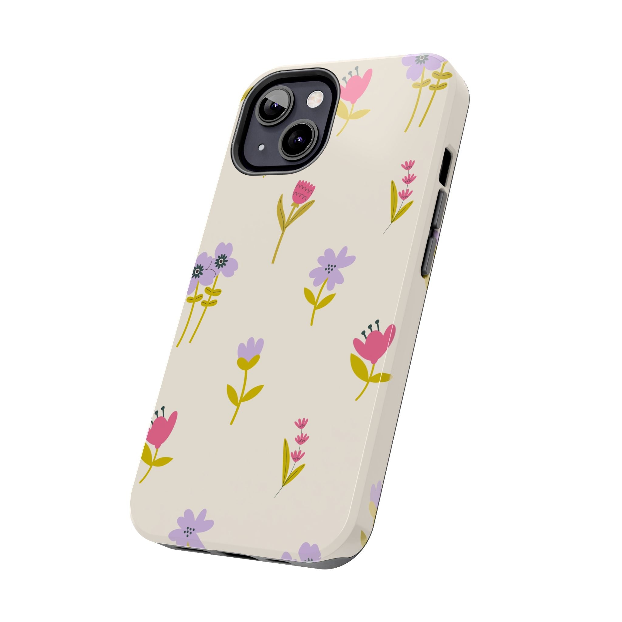 Floral Ditsy Tough Phone Case — Pastel Wildflower Protective Cover