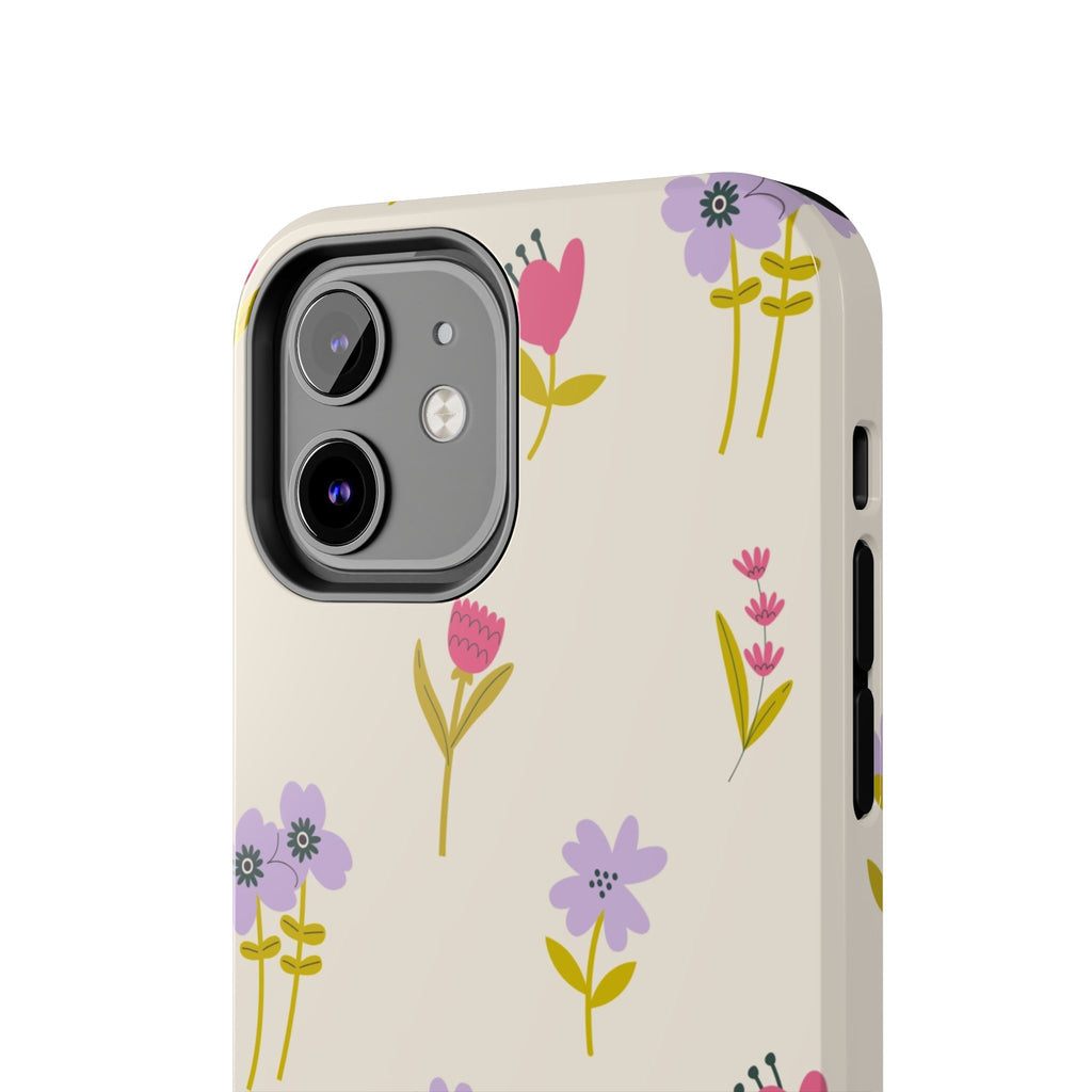 Floral Ditsy Tough Phone Case — Pastel Wildflower Protective Cover