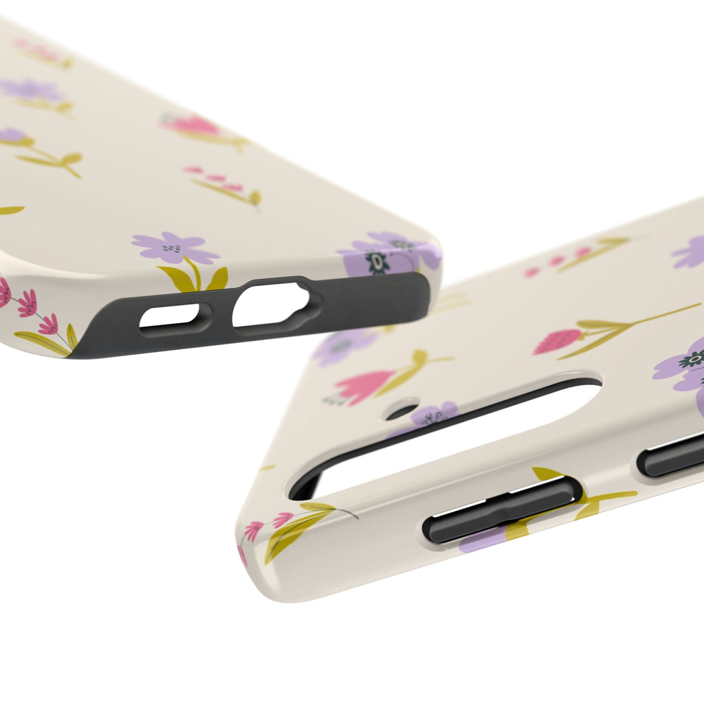 Floral Ditsy Tough Phone Case — Pastel Wildflower Protective Cover
