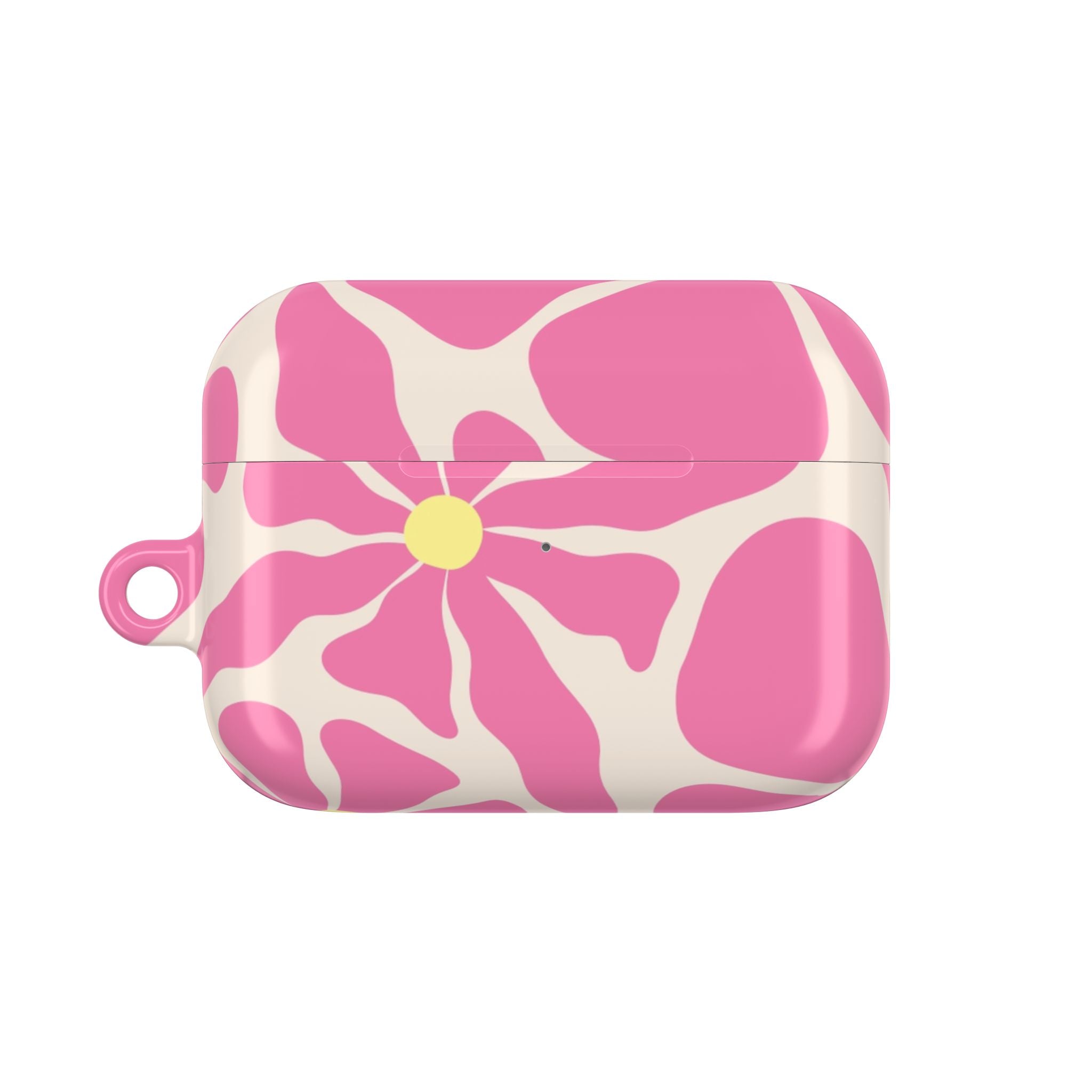 Pink Floral Swirl AirPod Case — Cute Daisy Pattern Protective Cover