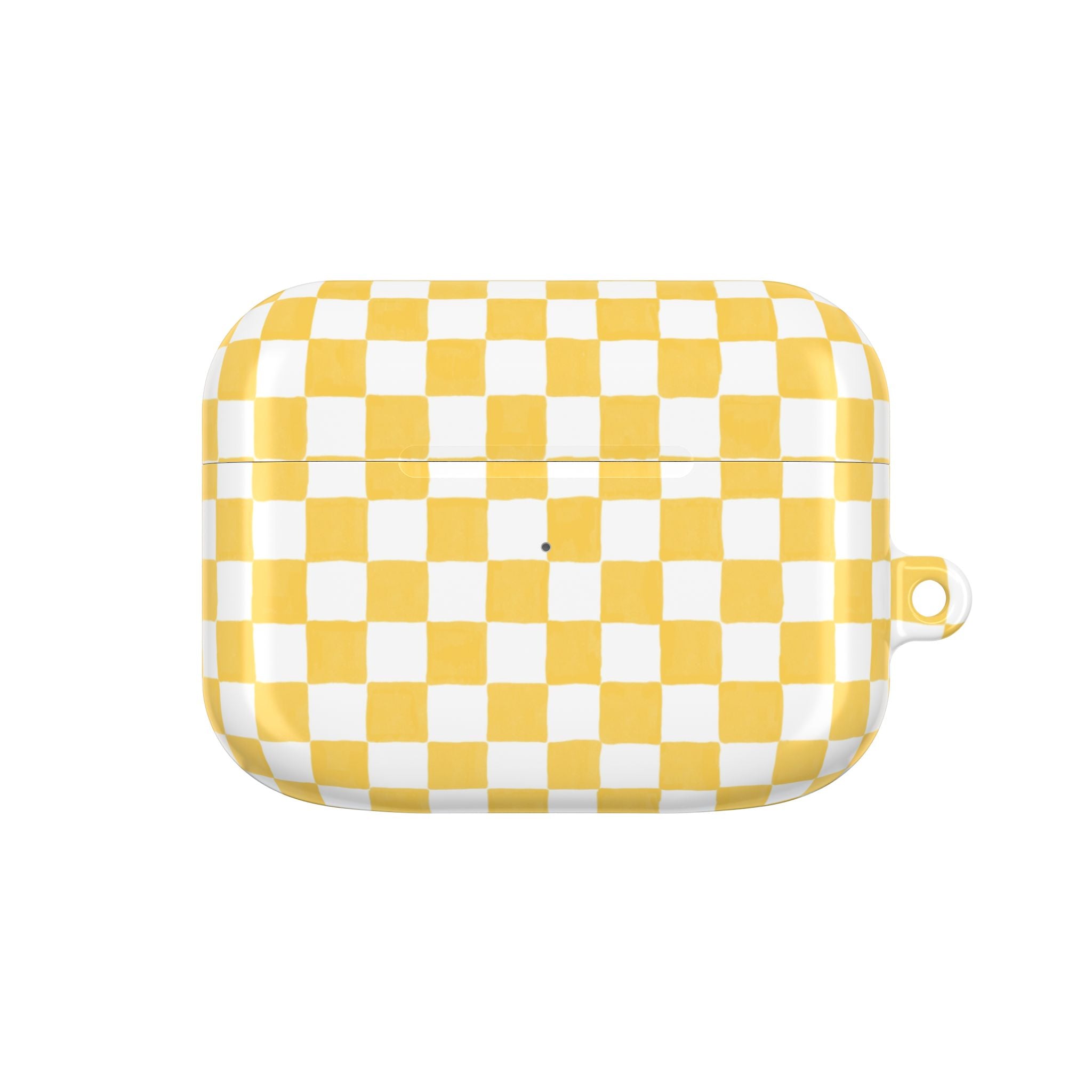 Yellow Checkerboard AirPod Case – Retro Check Pattern Protective Cover
