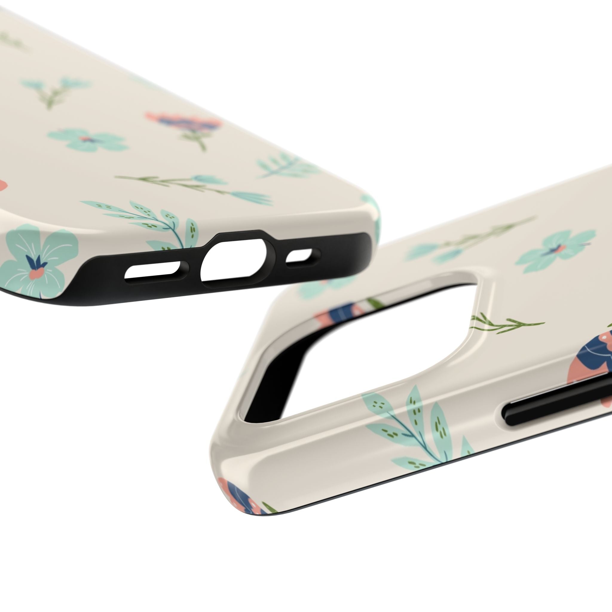 Floral Pattern Tough Phone Case — Pastel Wildflower Protective Phone Cover