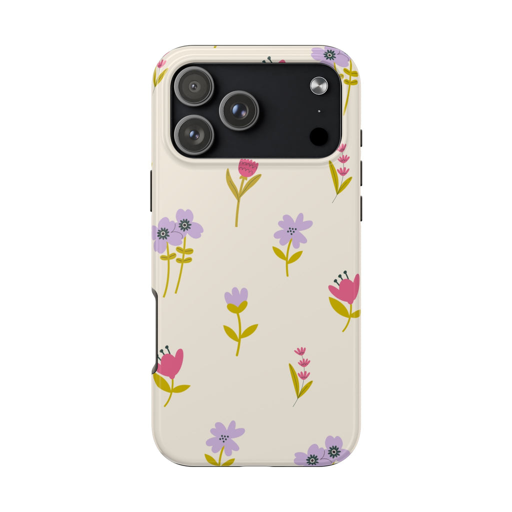 Floral Ditsy Tough Phone Case — Pastel Wildflower Protective Cover