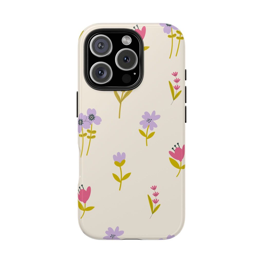Floral Ditsy Tough Phone Case — Pastel Wildflower Protective Cover