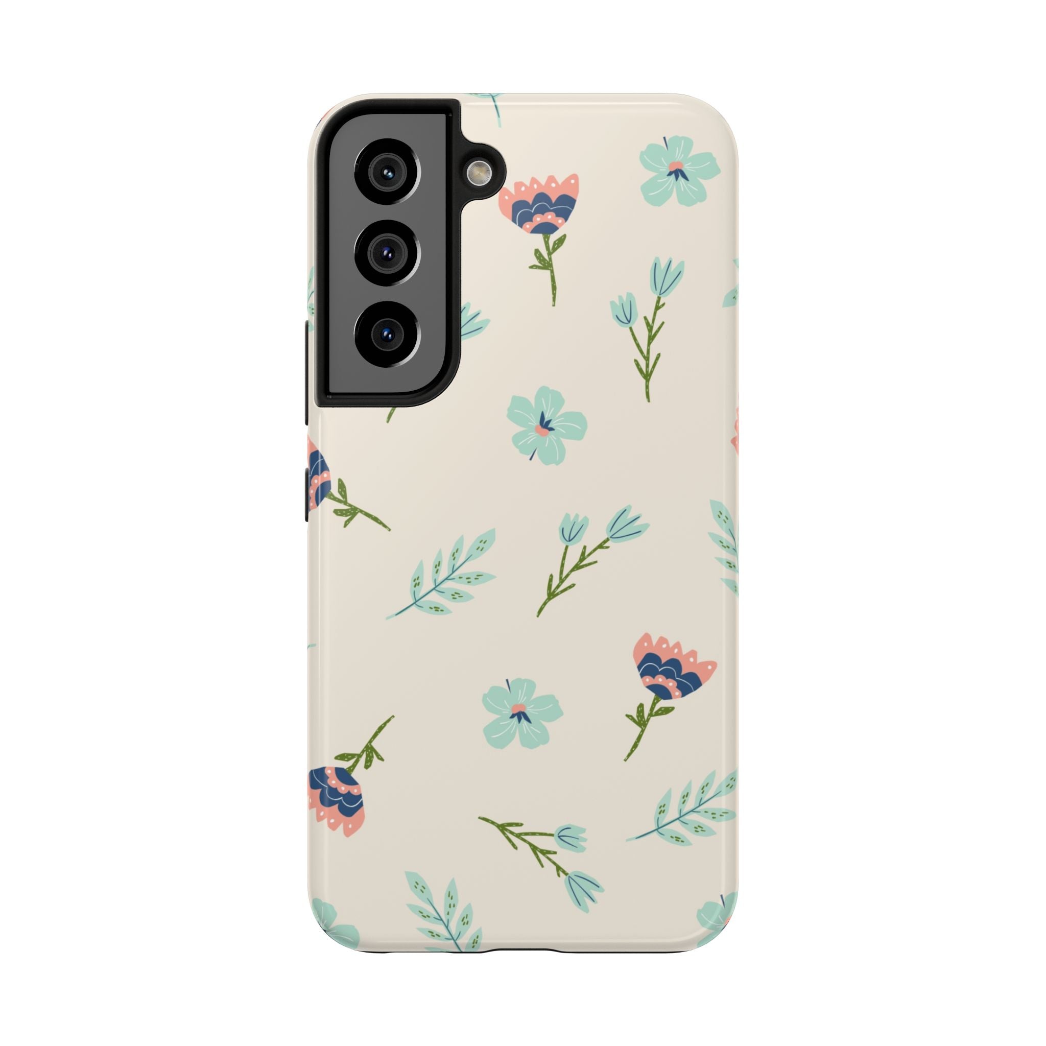 Floral Pattern Tough Phone Case — Pastel Wildflower Protective Phone Cover