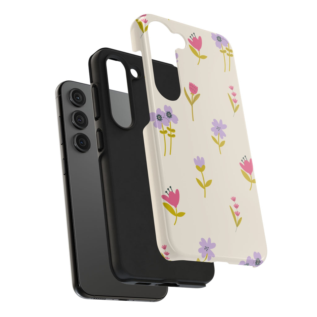 Floral Ditsy Tough Phone Case — Pastel Wildflower Protective Cover
