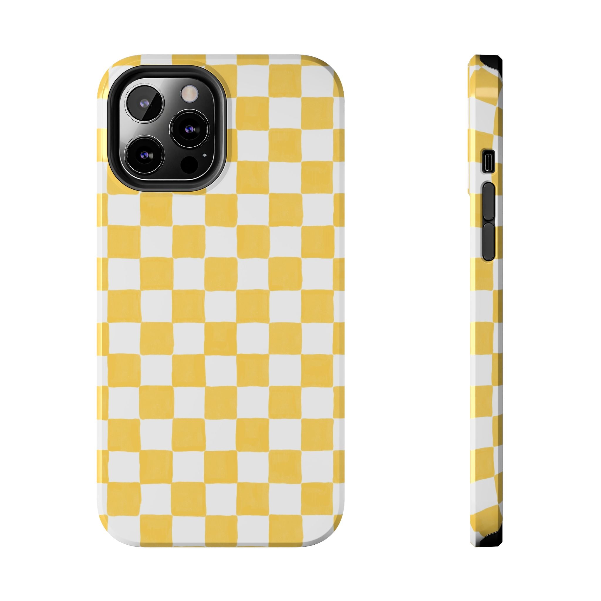 Yellow Checkerboard Tough Phone Case