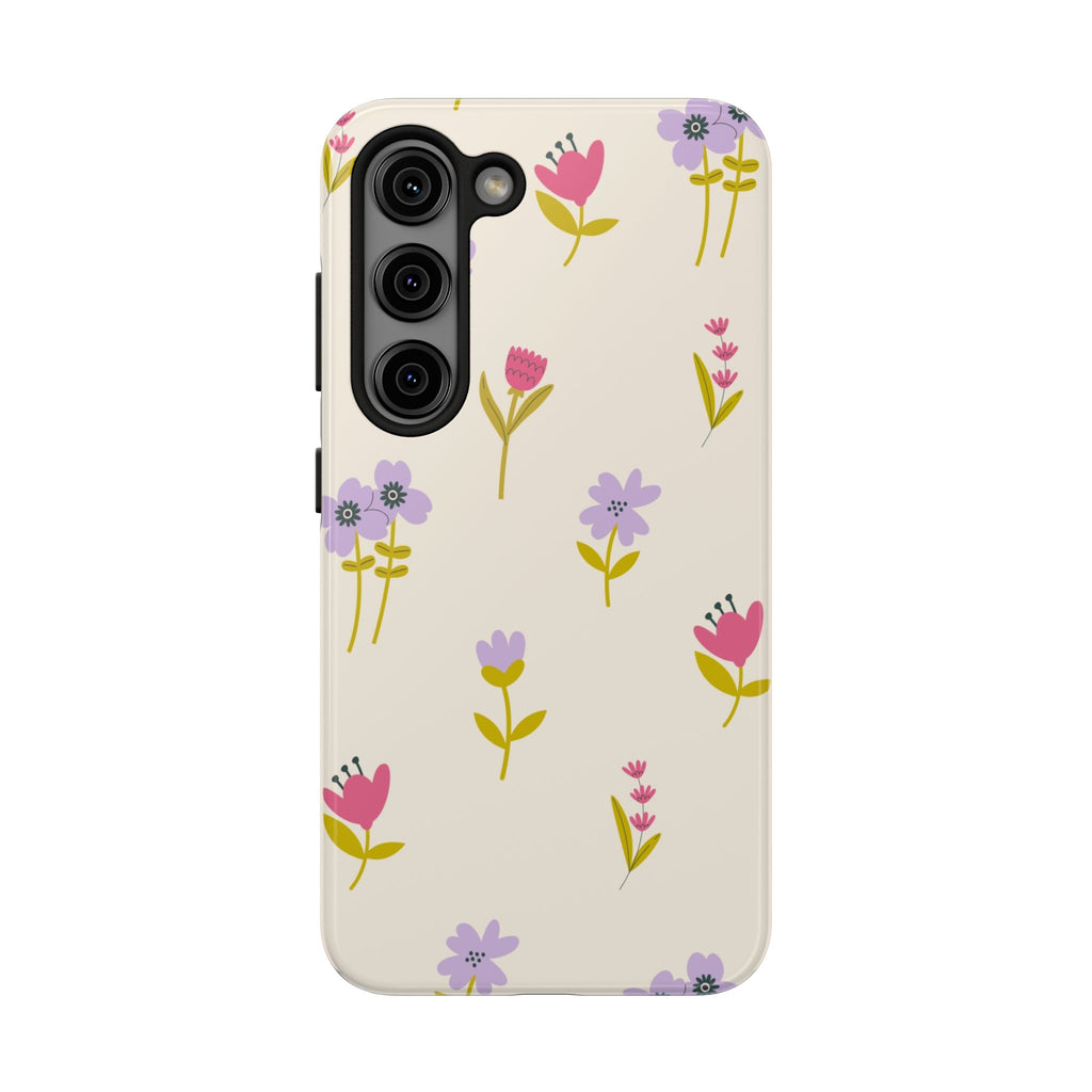 Floral Ditsy Tough Phone Case — Pastel Wildflower Protective Cover