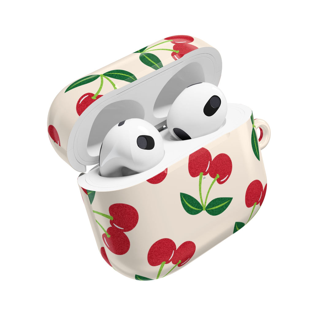 Cherry Pattern AirPod Case — Retro Red Cherry Protective Cover
