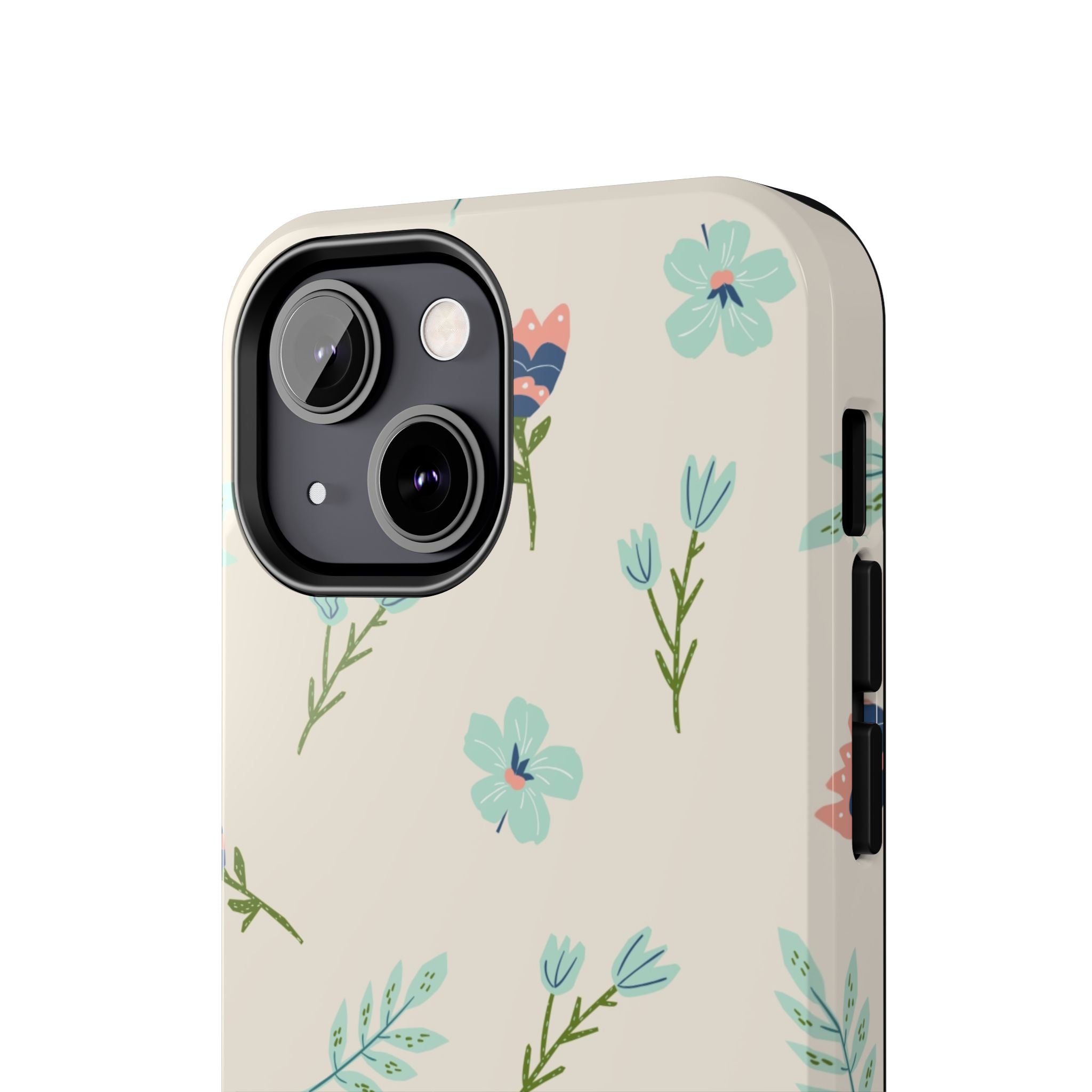 Floral Pattern Tough Phone Case — Pastel Wildflower Protective Phone Cover