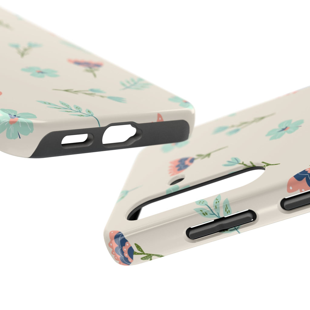 Floral Pattern Tough Phone Case — Pastel Wildflower Protective Phone Cover