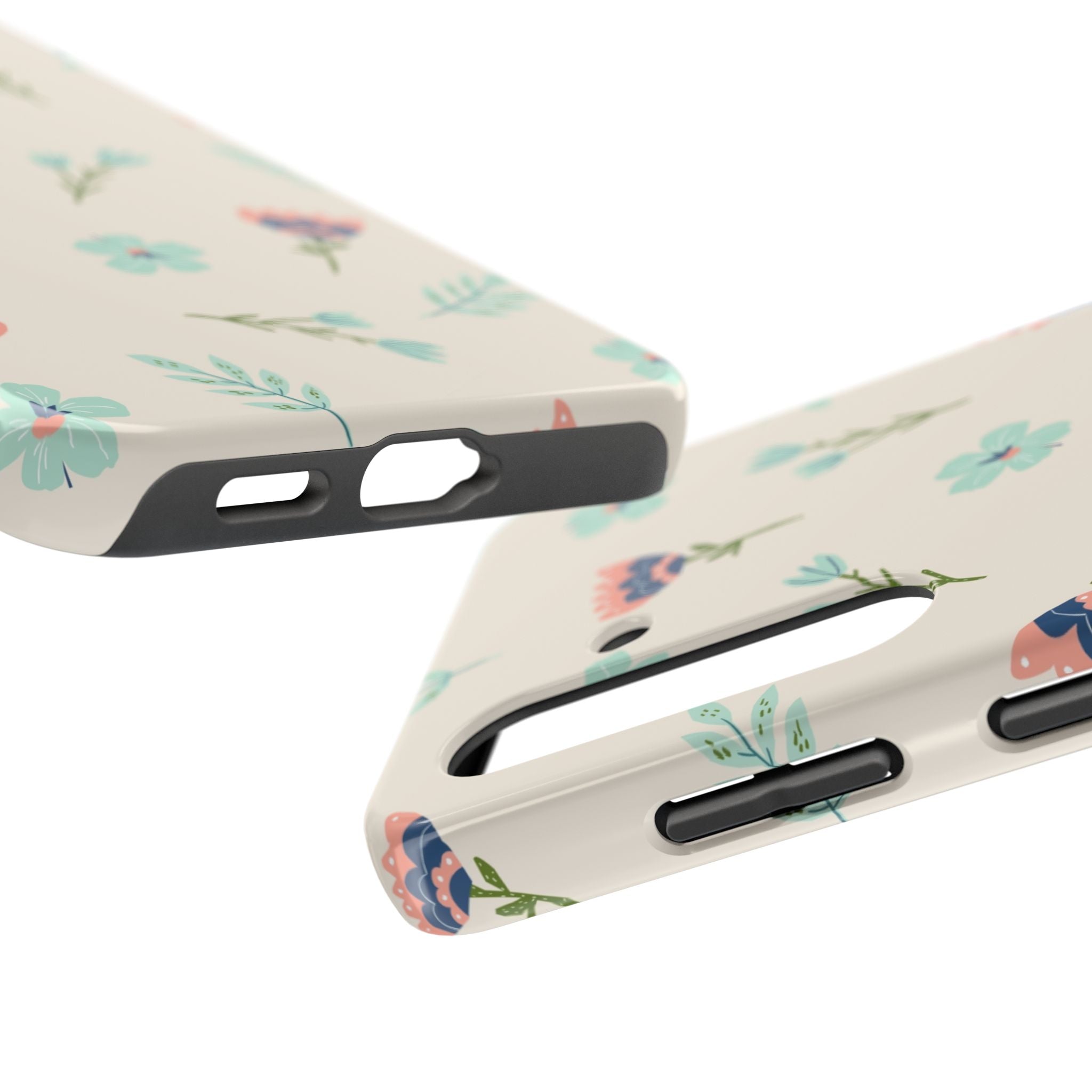 Floral Pattern Tough Phone Case — Pastel Wildflower Protective Phone Cover
