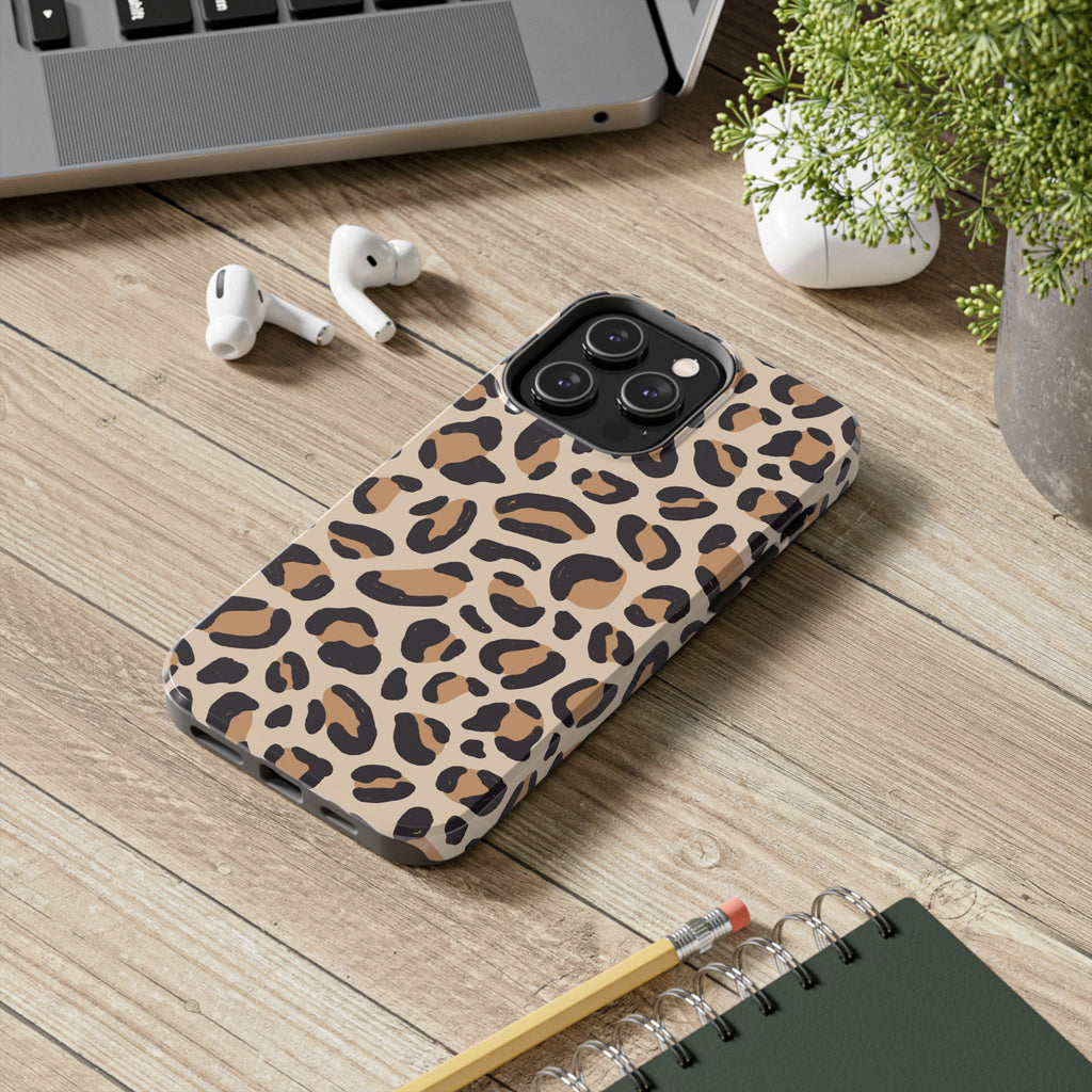 Leopard Print Tough Phone Case — Durable Slim Protective iPhone Cover