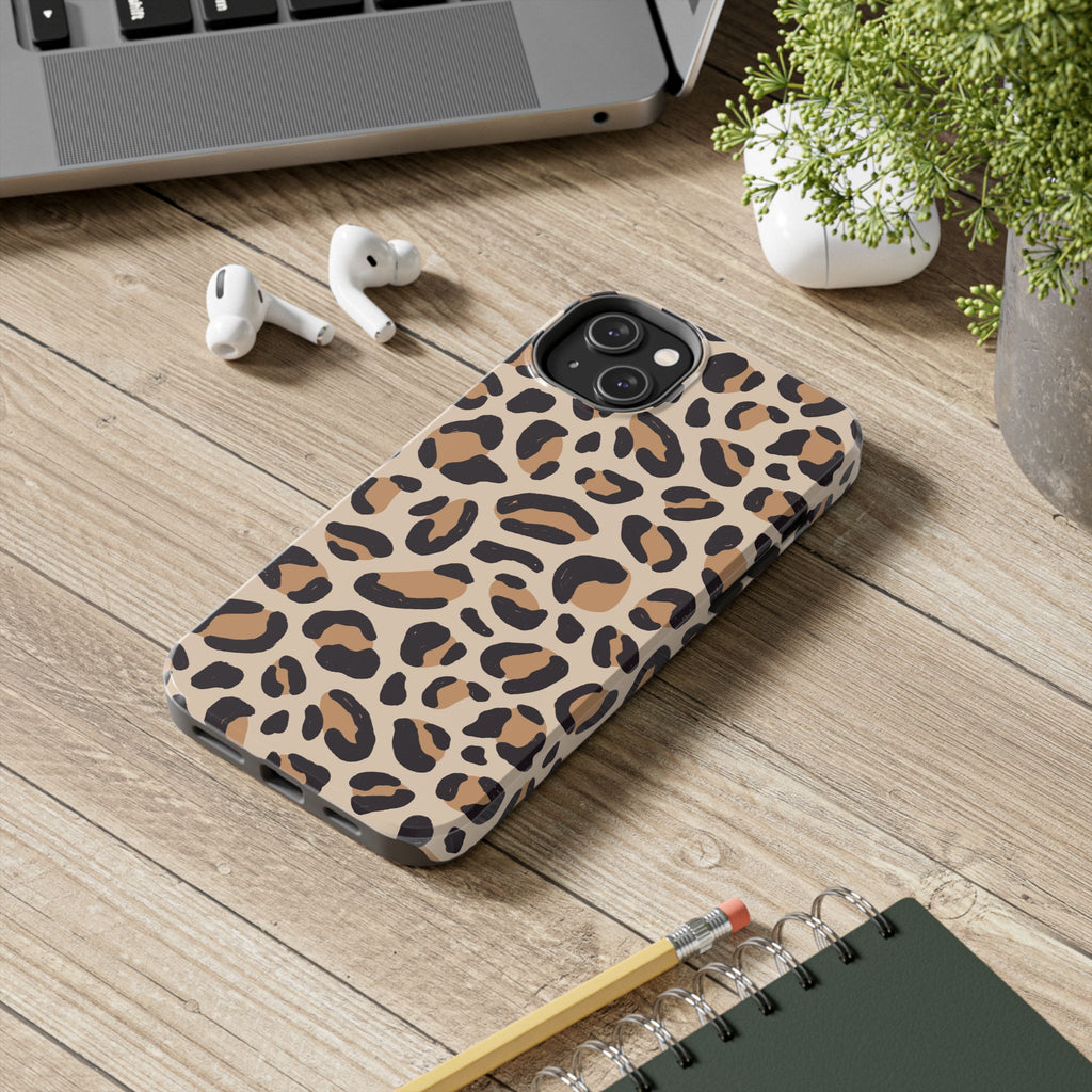 Leopard Print Tough Phone Case — Durable Slim Protective iPhone Cover